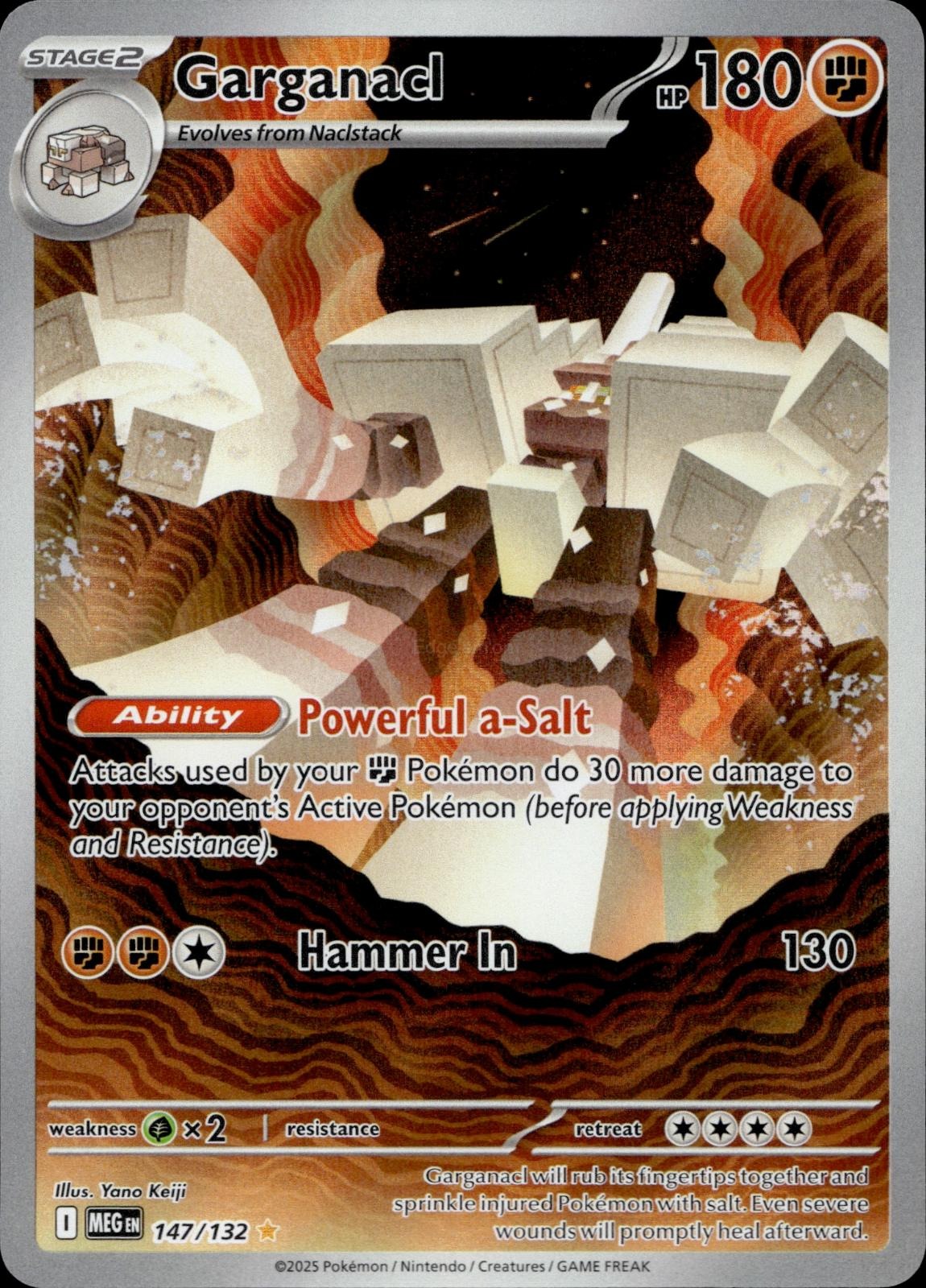 Garganacl 147/132 NM/M Illustration Rare Mega Evolution Pokemon Holo