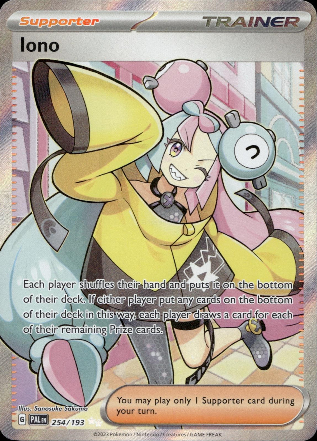Iono 254/193 NM/M Ultra Rare Paldea Evolved Pokemon Holo