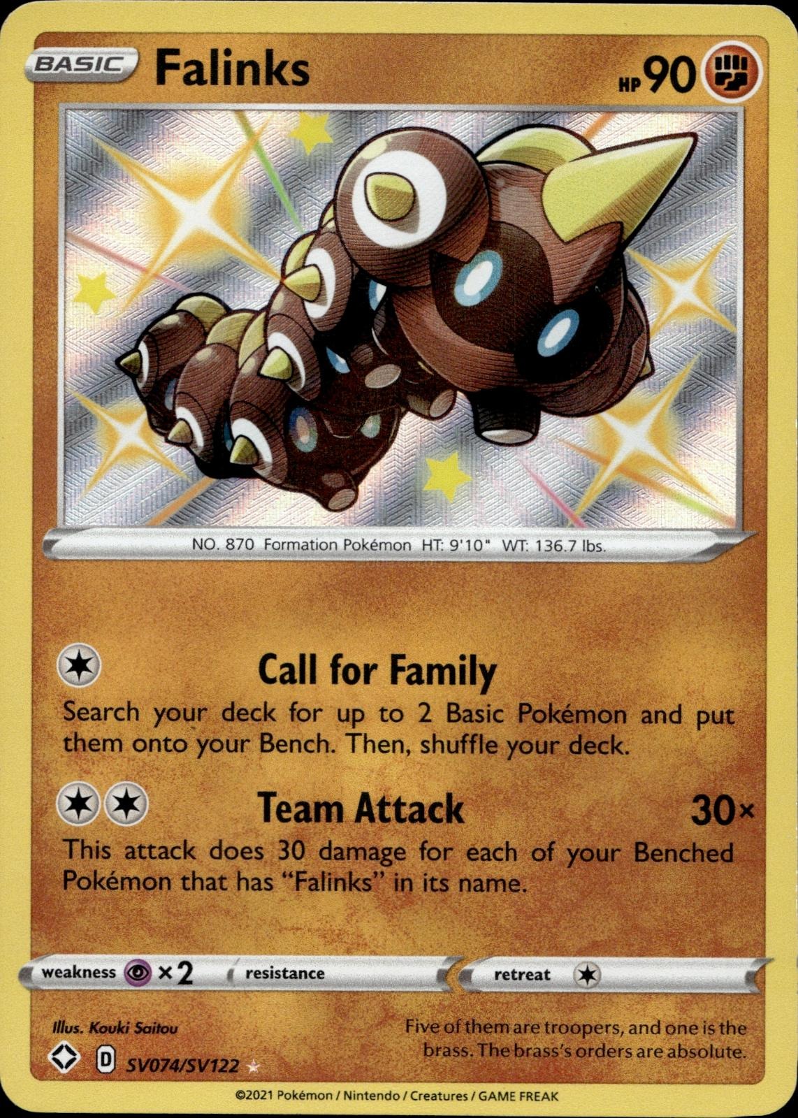 Falinks SV074/SV122 NM/M Shiny Rare Shining Fates Shiny Vault Pokemon Holo