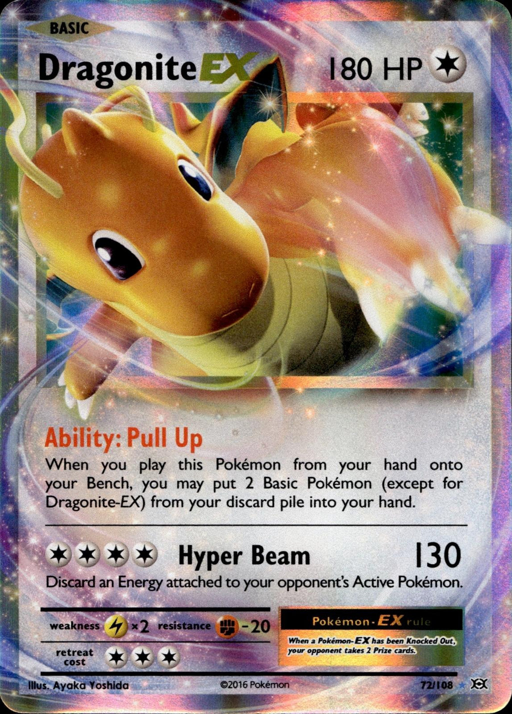 Dragonite EX 72/108 NM/M EX Rare Evolutions Pokemon Holo