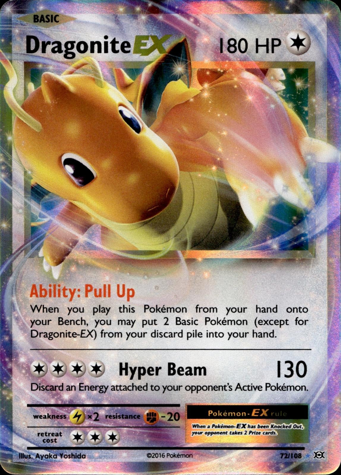 Dragonite EX 72/108 NM/M EX Rare Evolutions Pokemon Holo