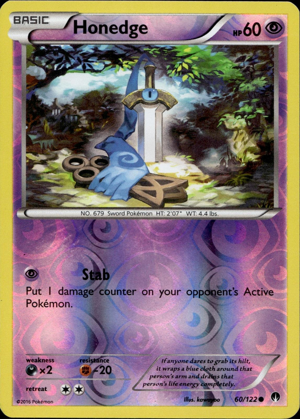 Honedge 60/122 MP Common BREAKpoint Pokemon Reverse Holo