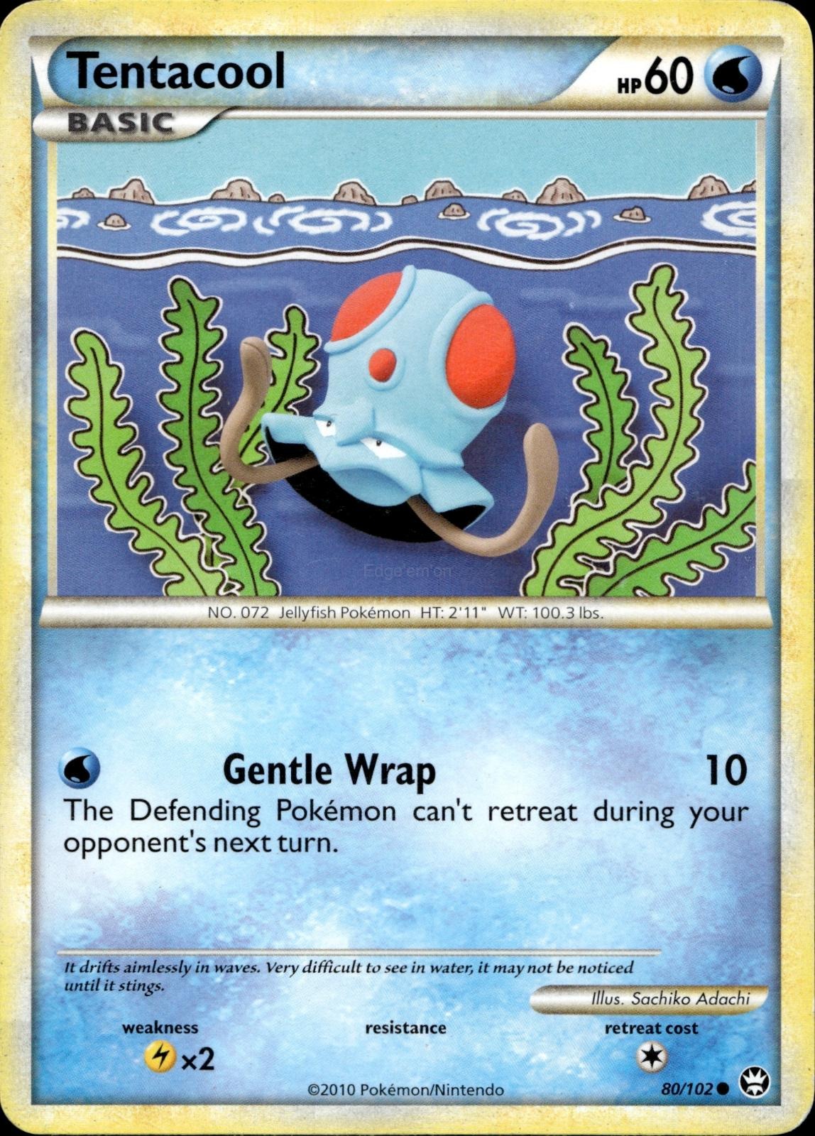 Tentacool 80/102 HP Common HGSS Triumphant Pokemon