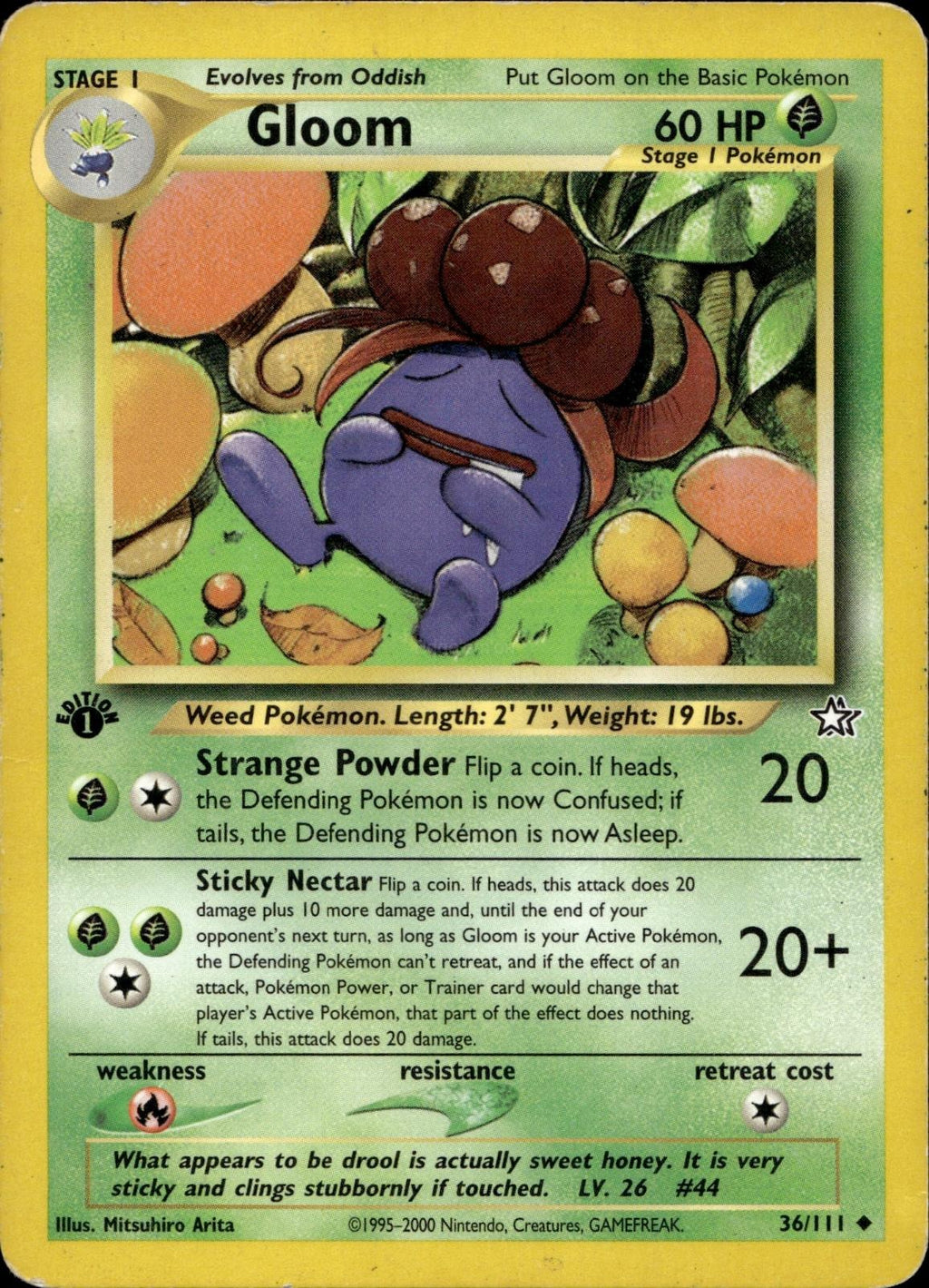 Gloom 36/111 LP Uncommon Neo Genesis Pokemon 1st Edition