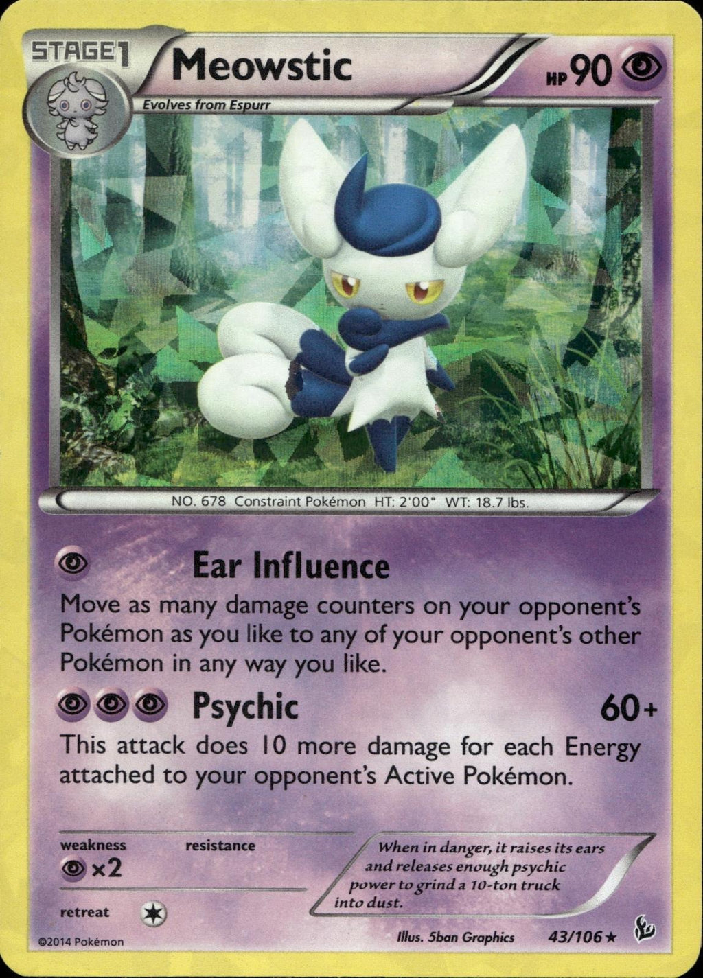 Meowstic (XY Flashfire) 43/106 NM/M Holo Rare Deck Exclusives Pokemon
