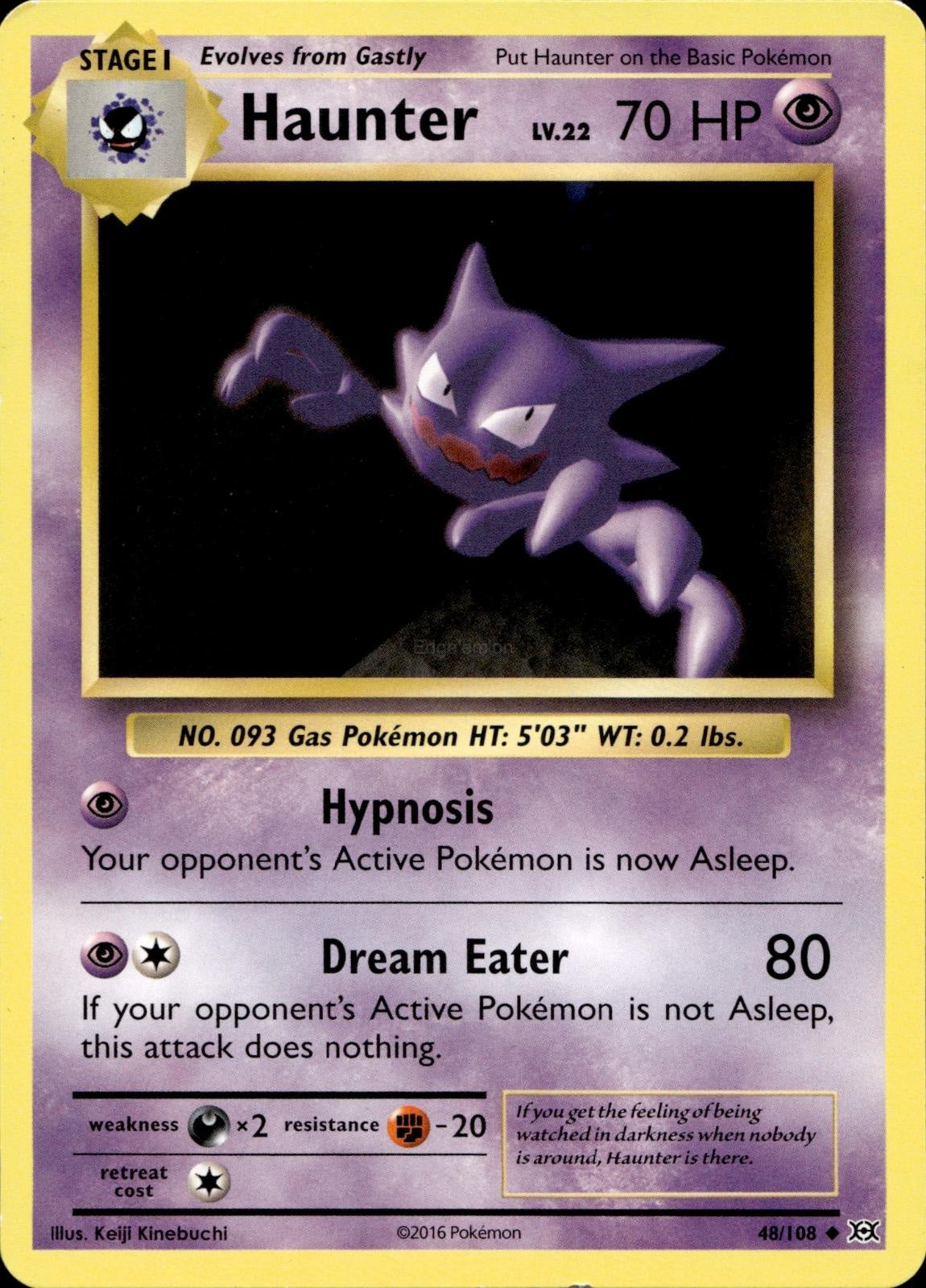 Haunter 48/108 MP Uncommon Evolutions Pokemon