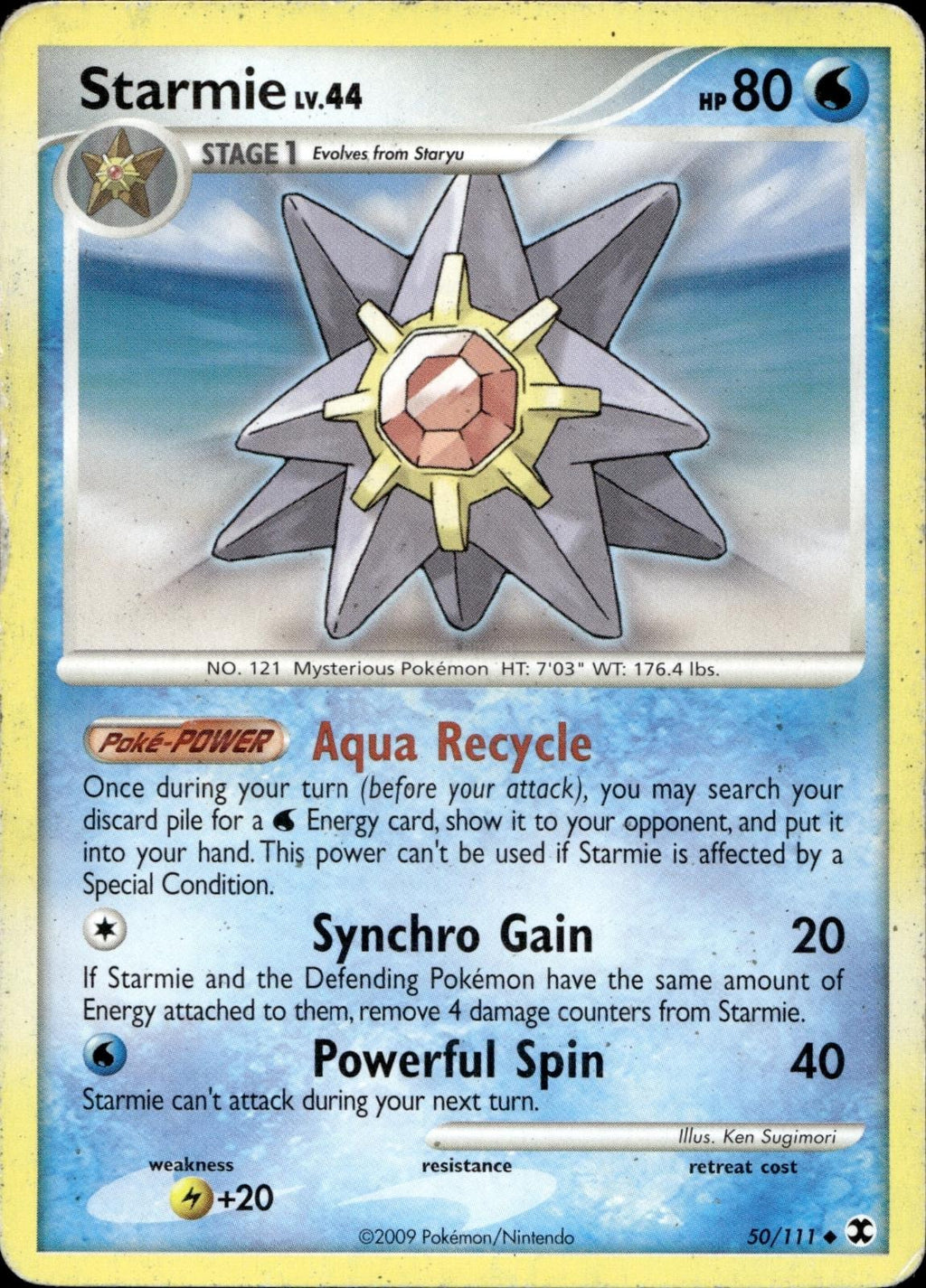 Starmie 50/111 MP Uncommon Rising Rivals Pokemon