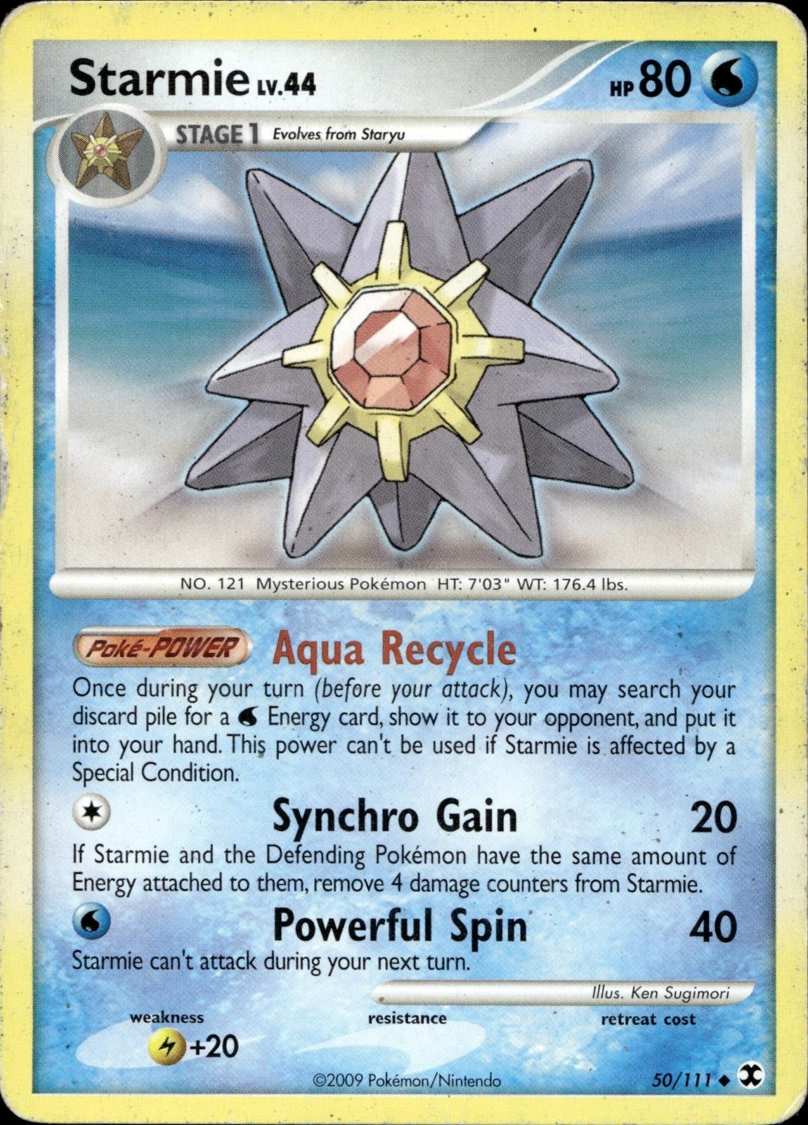 Starmie 50/111 MP Uncommon Rising Rivals Pokemon