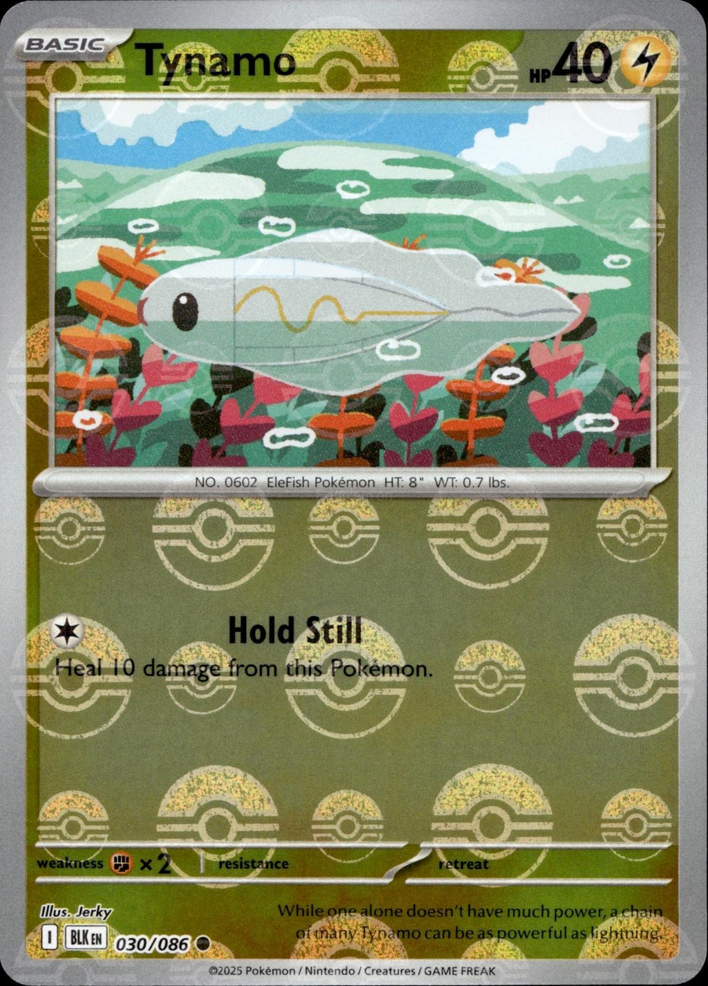Tynamo (Poke Ball Pattern) 030/086 NM/M Common Black Bolt Pokemon Holo
