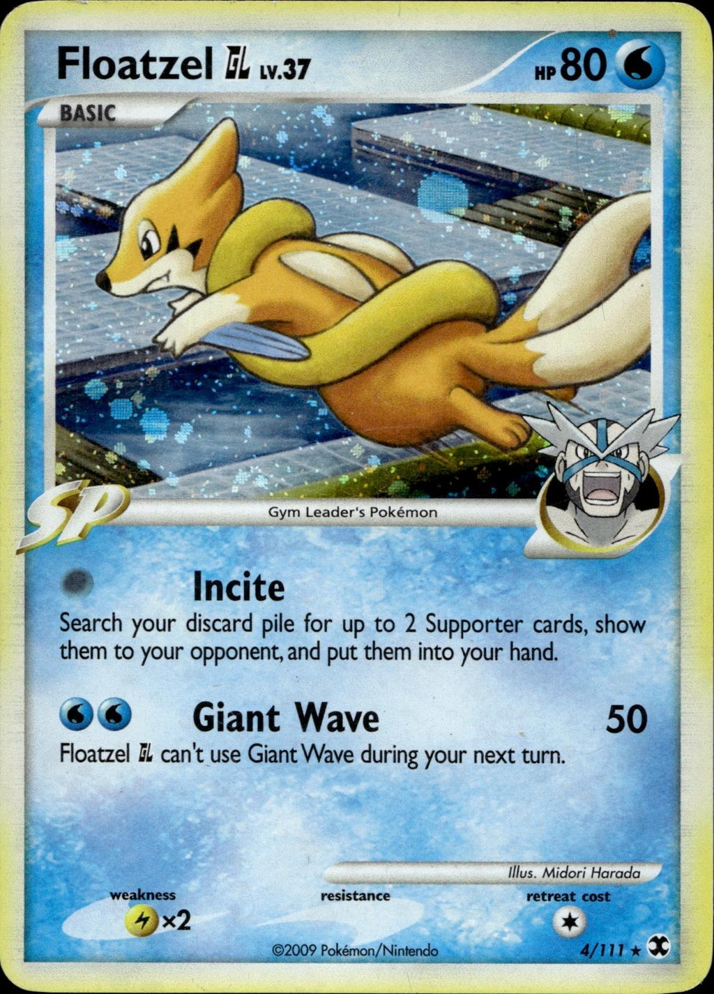 Floatzel GL 4/111 NM/M Rare Rising Rivals Pokemon Holo