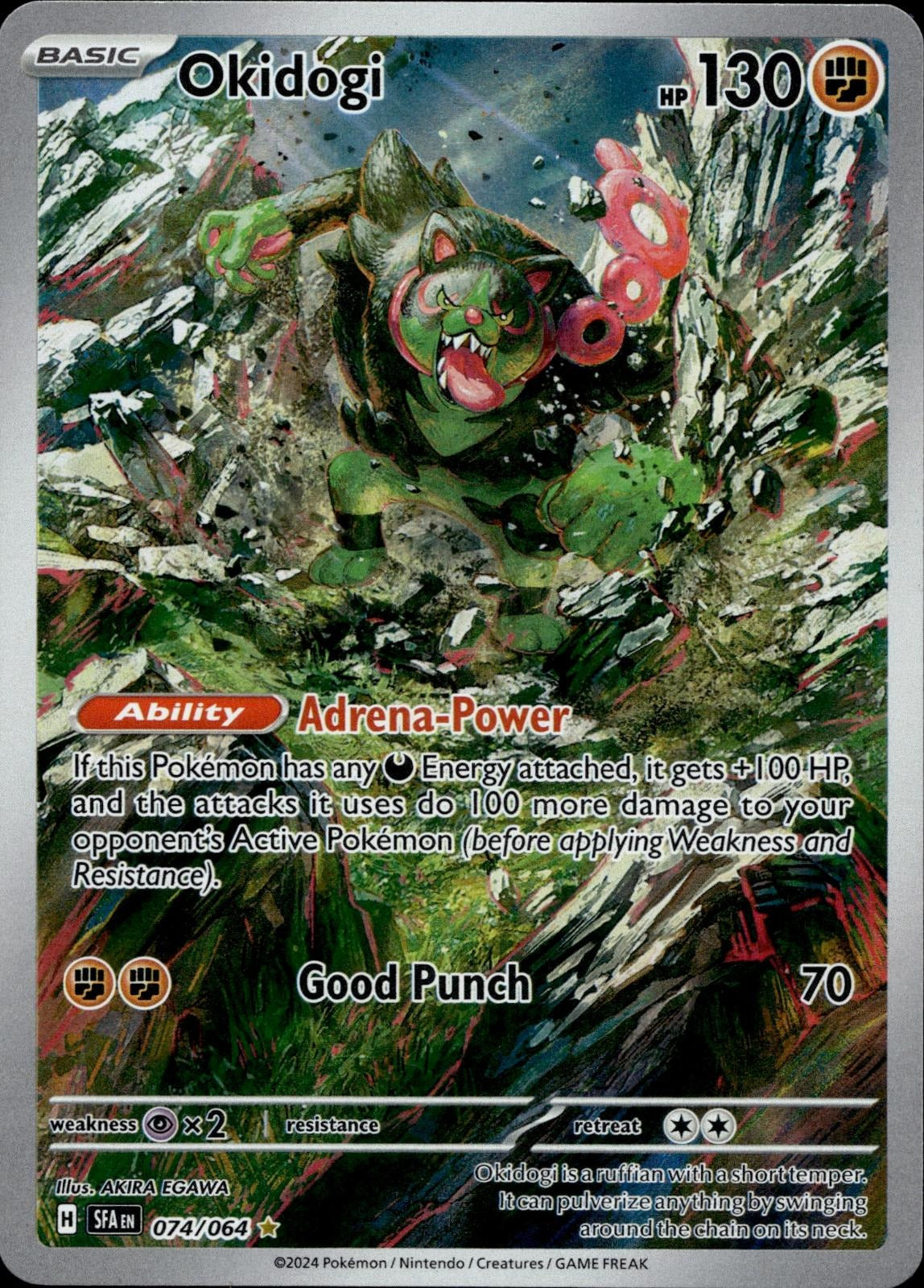 Okidogi 074/064 NM/M Illustration Rare Shrouded Fable Pokemon Holo