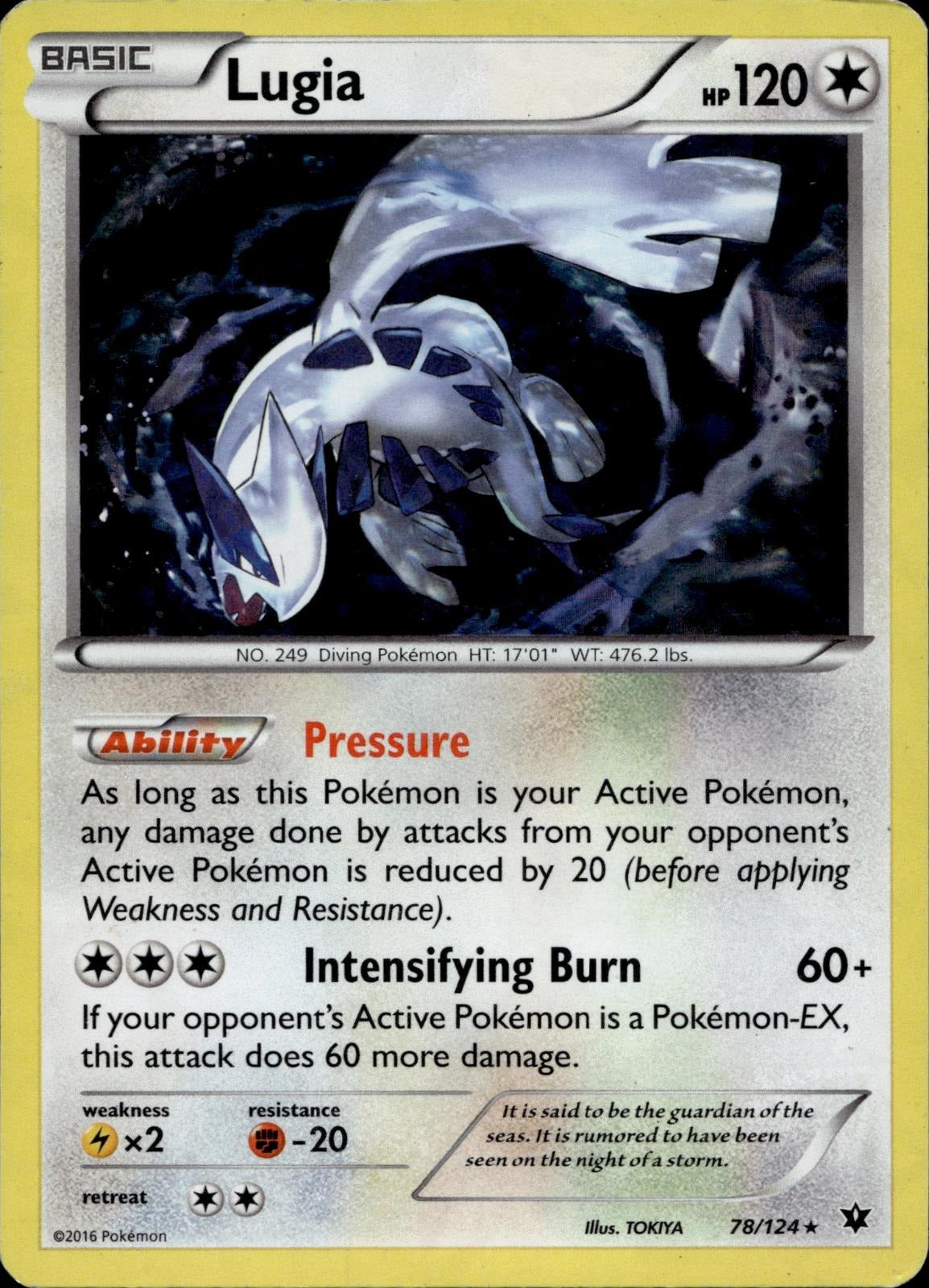Lugia (XY Fates Collide) 78/124 LP Holo Rare Deck Exclusives Pokemon