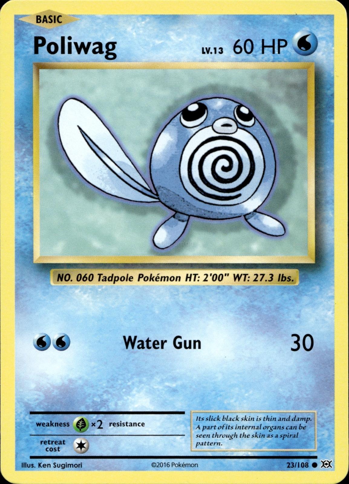 Poliwag 23/108 MP Common Evolutions Pokemon