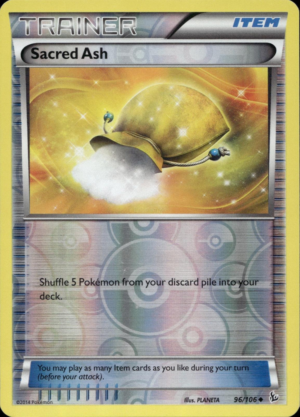 Sacred Ash 96/106 NM/M Uncommon Flashfire Pokemon Reverse Holo