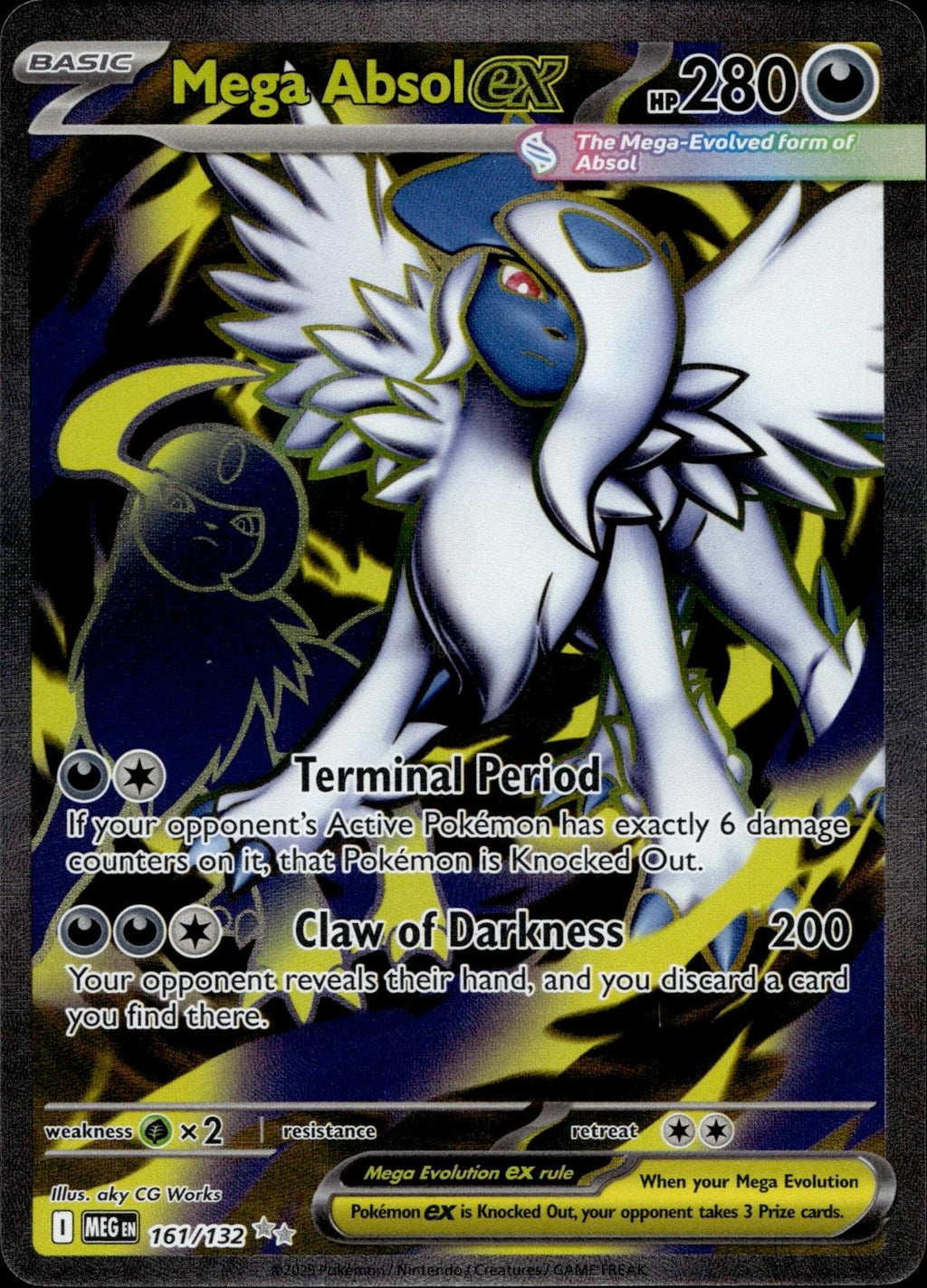 Mega Absol ex 161/132 NM/M Ultra Rare Mega Evolution Pokemon Holo