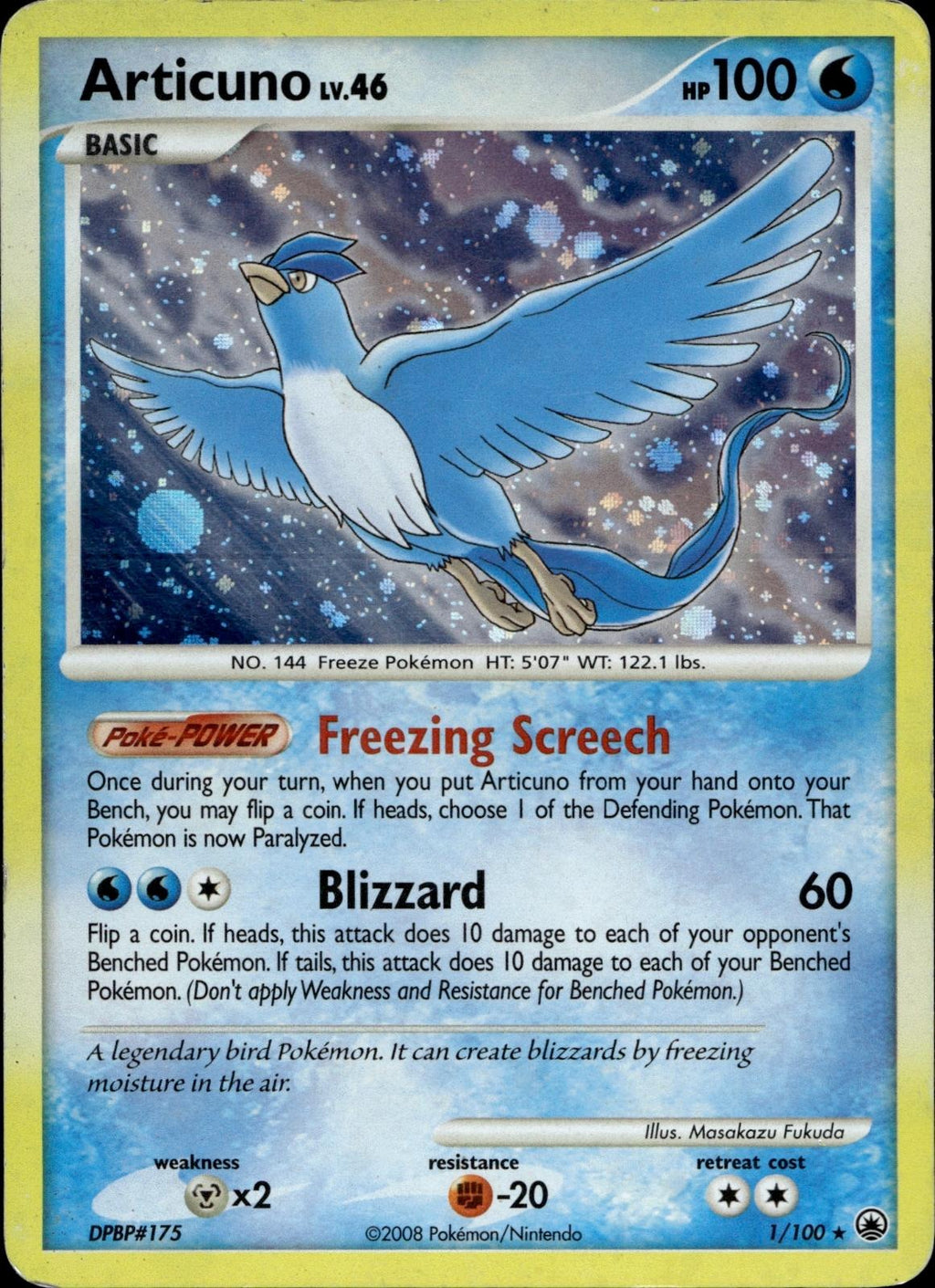 Articuno 1/100 LP Rare Majestic Dawn Pokemon Holo