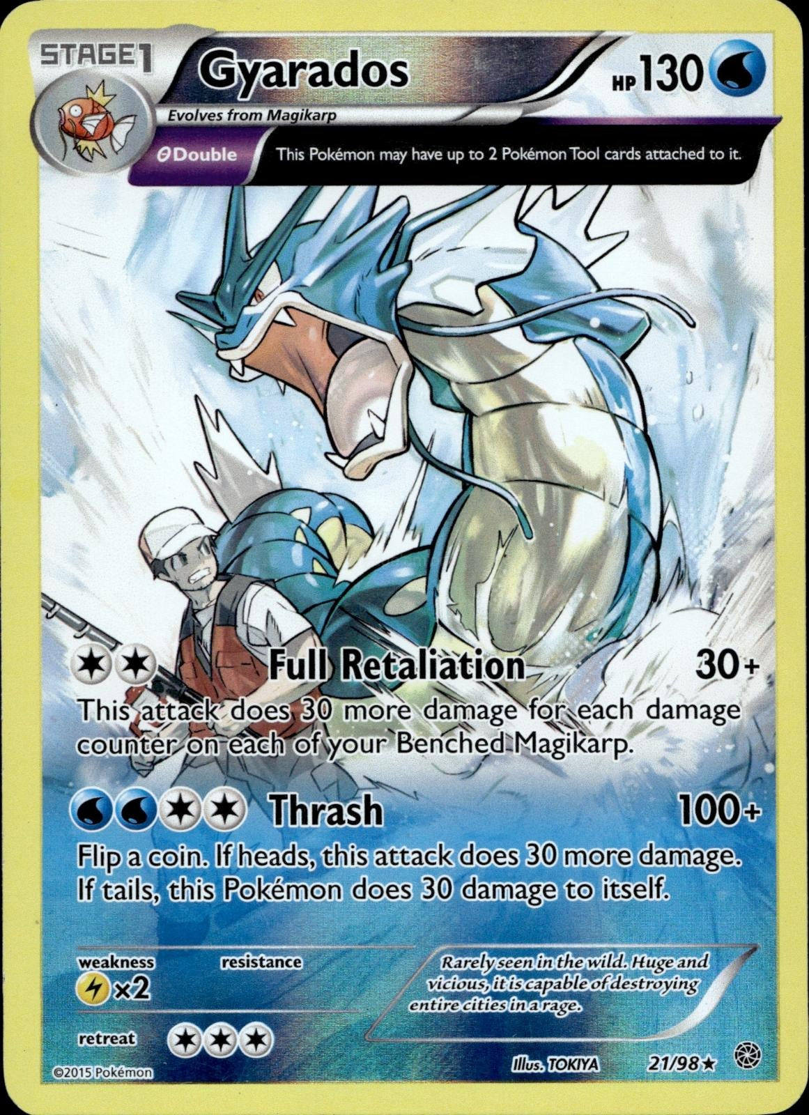 Gyarados 21/98 LP Rare Ancient Origins Pokemon Reverse Holo