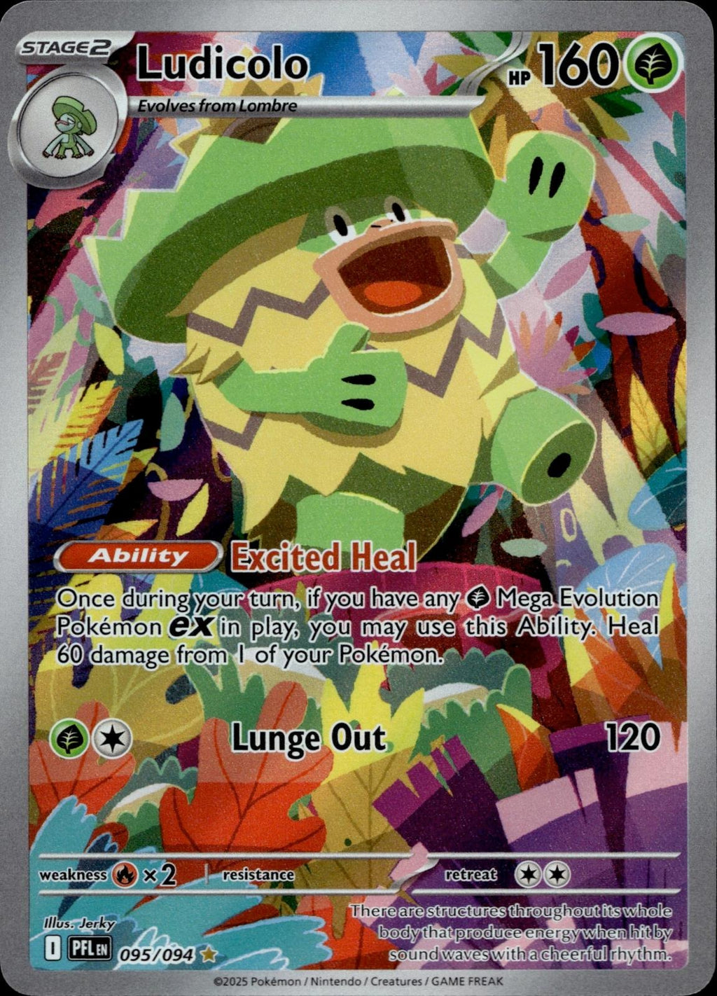 Ludicolo 095/094 NM/M Illustration Rare Phantasmal Flames Pokemon Holo