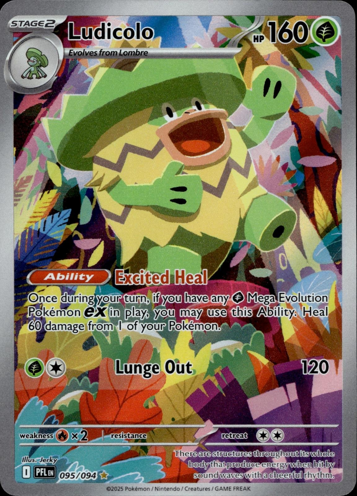 Ludicolo 095/094 NM/M Illustration Rare Phantasmal Flames Pokemon Holo