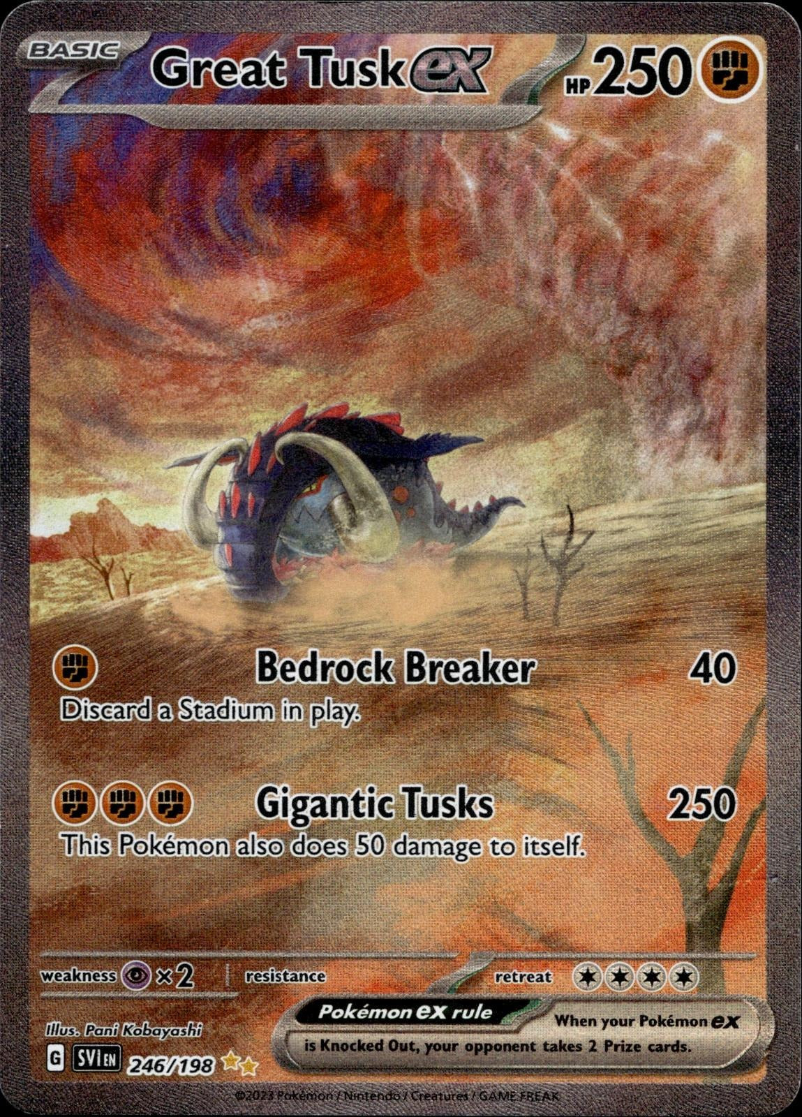 Great Tusk ex 246/198 NM/M Scarlet & Violet Pokemon Holo