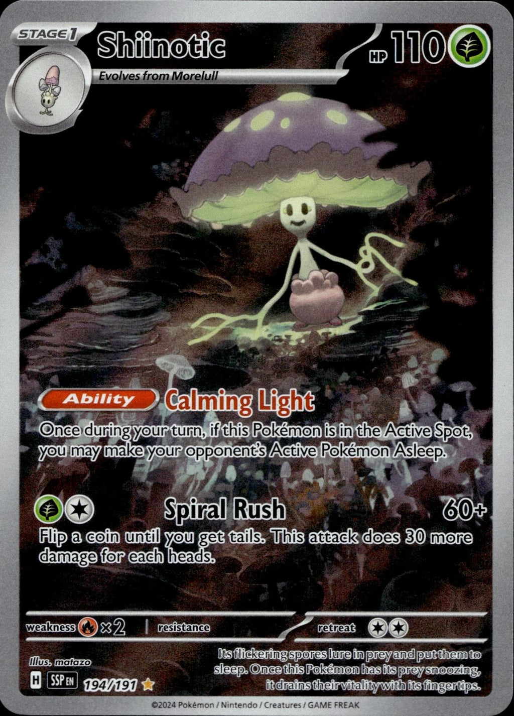 Shiinotic 194/191 NM/M Illustration Rare Surging Sparks Pokemon Holo