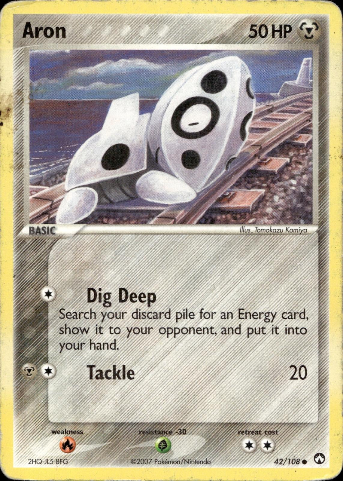 Aron 42/108 HP Common Power Keepers Pokemon