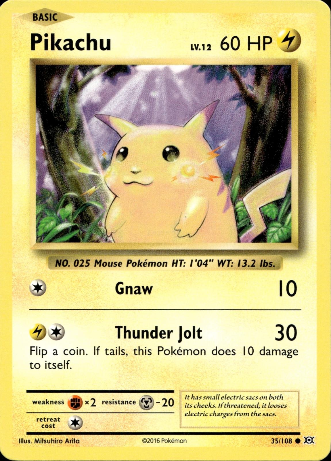 Pikachu 35/108 NM/M Common Evolutions Pokemon