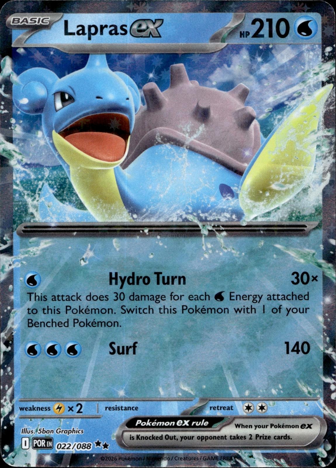 Lapras ex 022/088 NM/M Double Rare Perfect Order Pokemon Holo