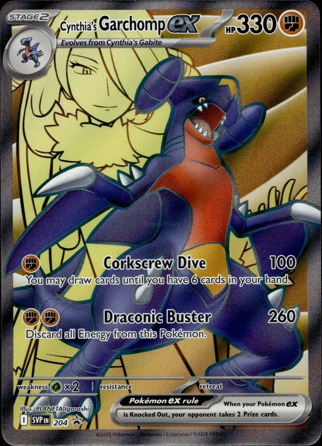Cynthia's Garchomp ex 204 NM/M Promo Scarlet & Violet Promo Pokemon Holo