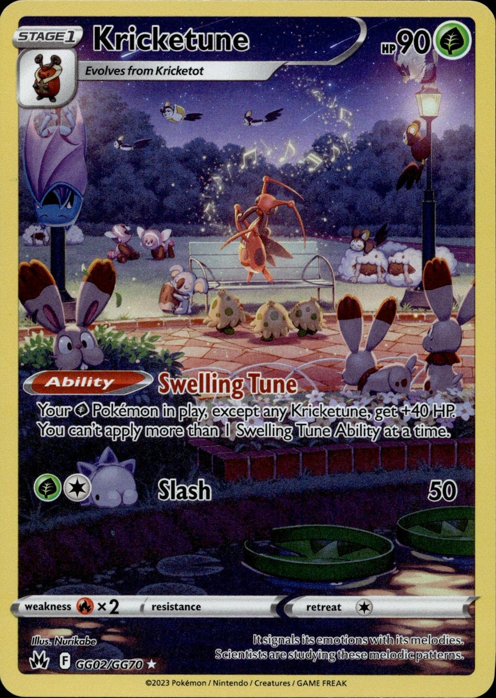 Kricketune GG02/GG70 NM/M Crown Zenith Galarian Gallery Pokemon Holo