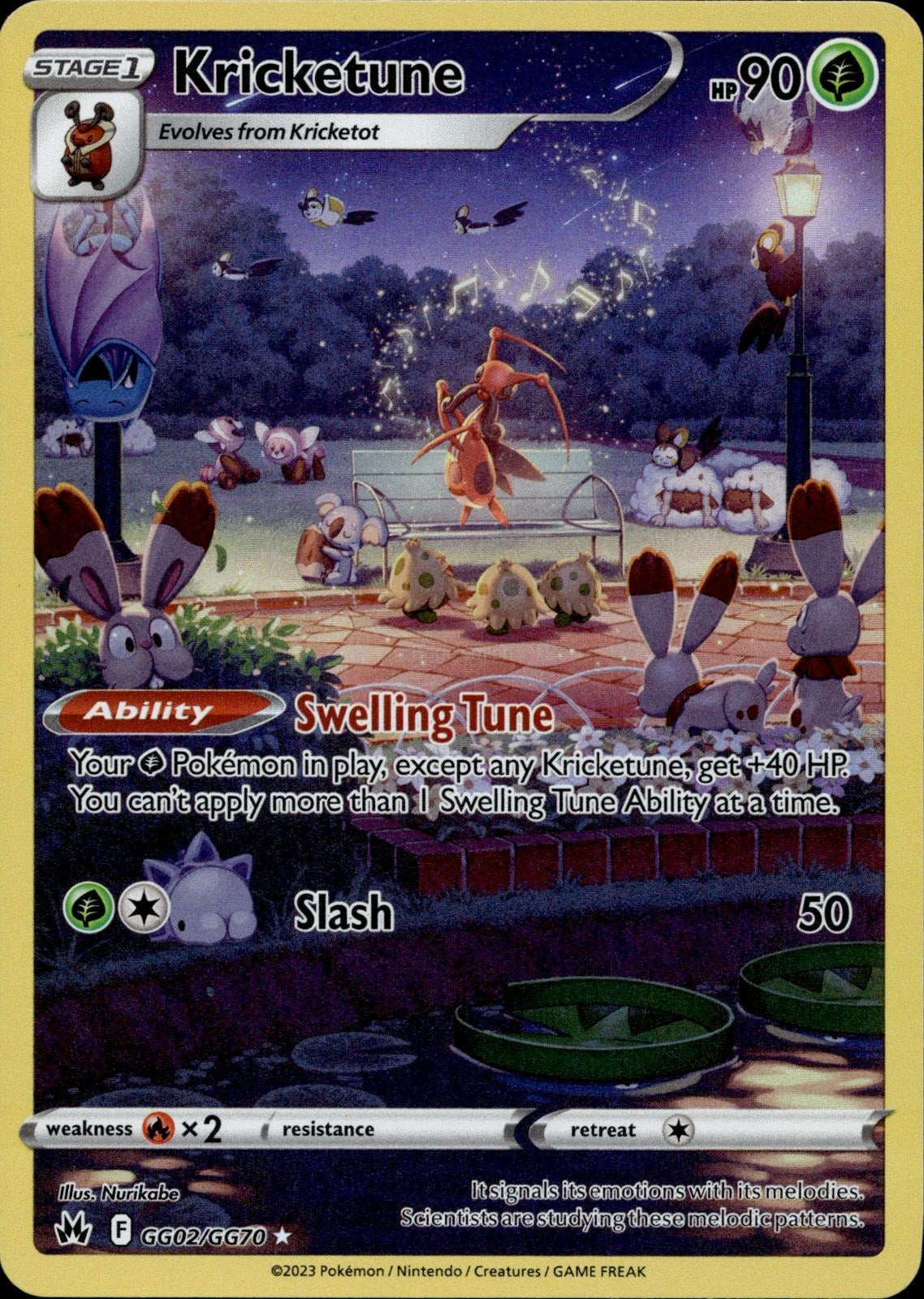 Kricketune GG02/GG70 NM/M Crown Zenith Galarian Gallery Pokemon Holo