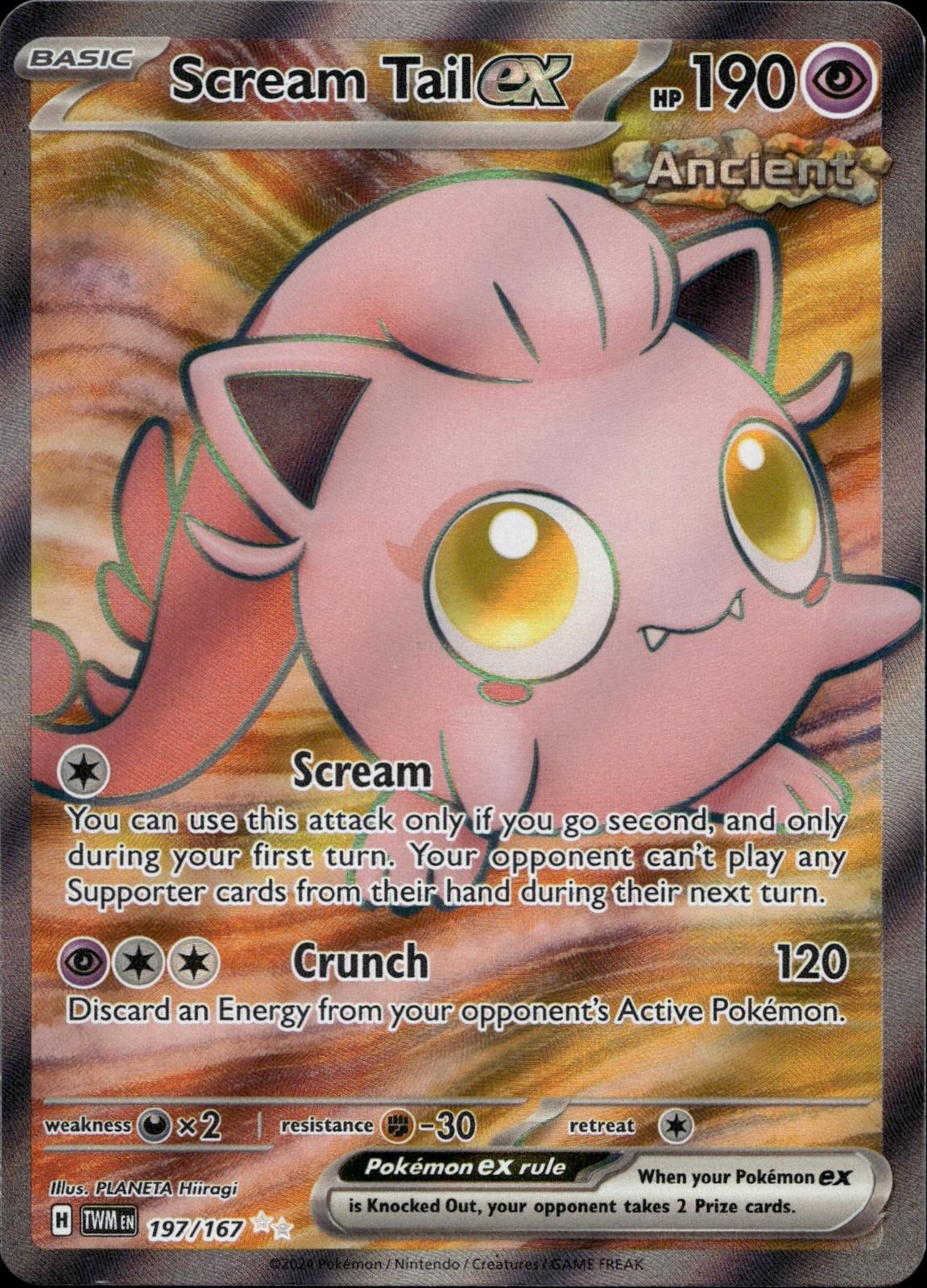 Scream Tail ex 197/167 NM/M Ultra Rare Twilight Masquerade Pokemon Holo