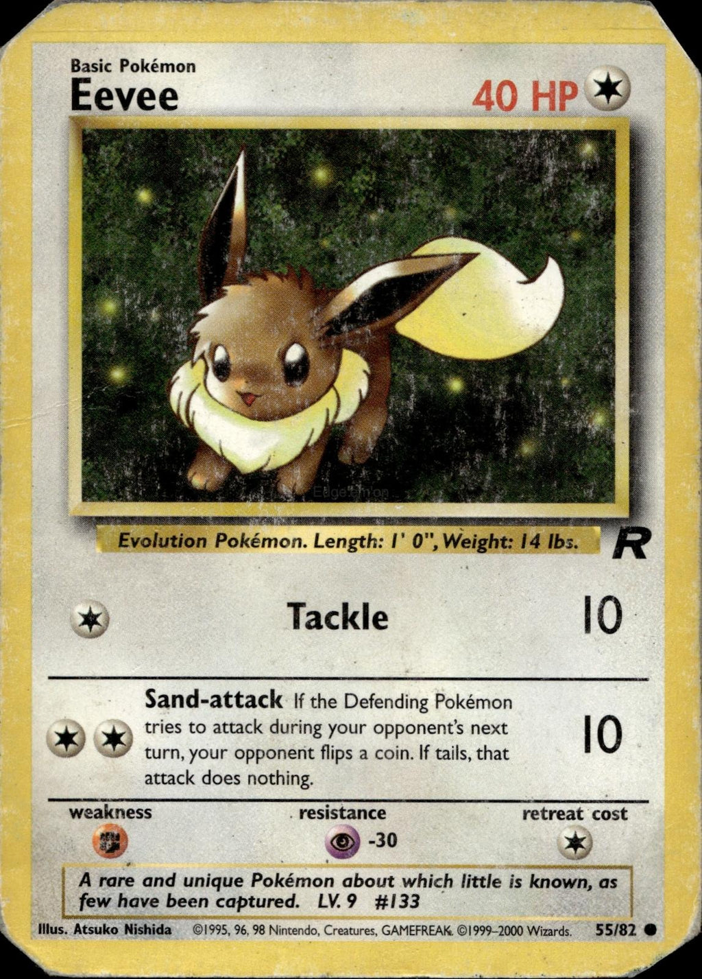 Eevee 55/82 HP Common Team Rocket Pokemon Unlimited