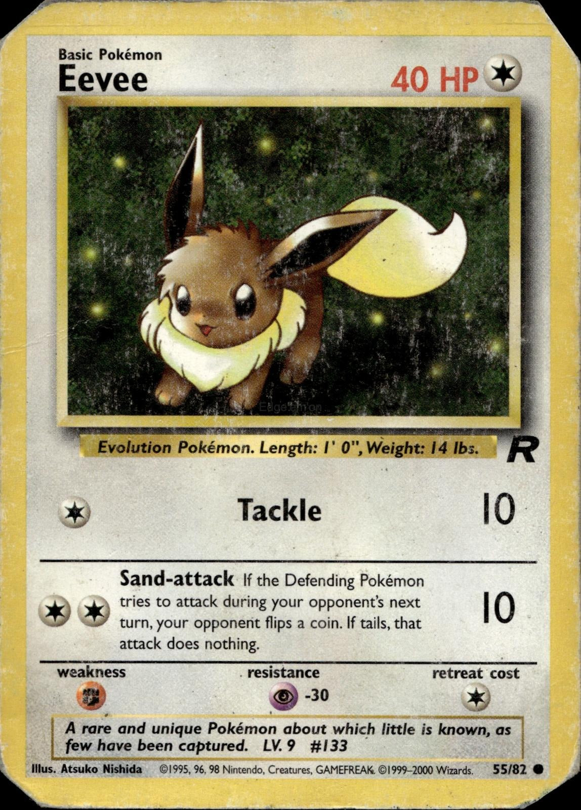 Eevee 55/82 HP Common Team Rocket Pokemon Unlimited