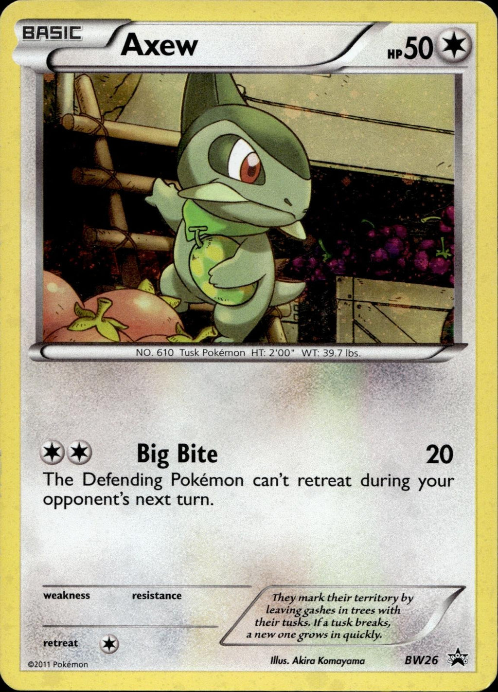 Axew BW26 NM/M Promo Black And White Promo Pokemon Holo
