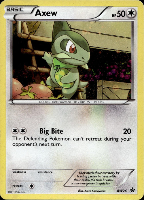 Axew BW26 NM/M Promo Black And White Promo Pokemon Holo
