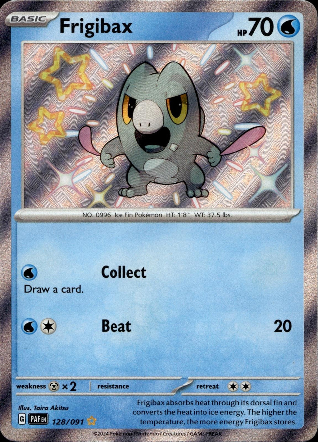 Frigibax 128/091 NM/M Shiny Rare Paldean Fates Pokemon Holo