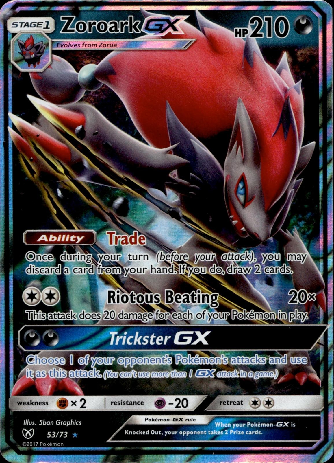 Zoroark GX 53/73 NM/M GX Rare Shining Legends Pokemon Holo
