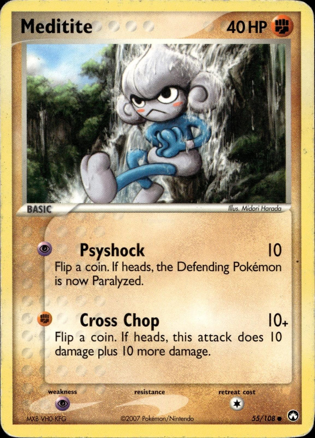 Meditite 55/108 MP Common Power Keepers Pokemon