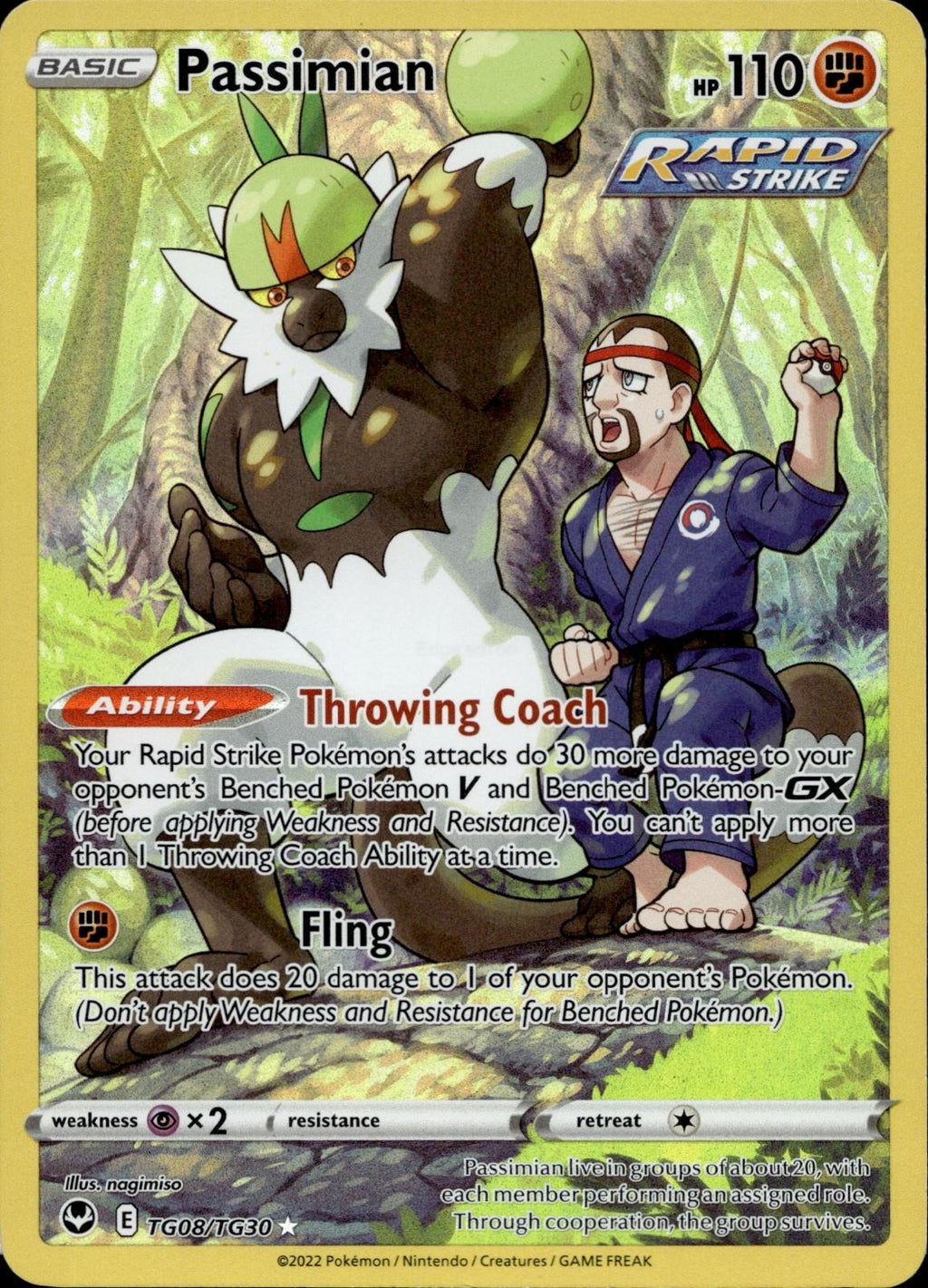 Passimian TG08/TG30 NM/M Silver Tempest Trainer Gallery Pokemon Holo