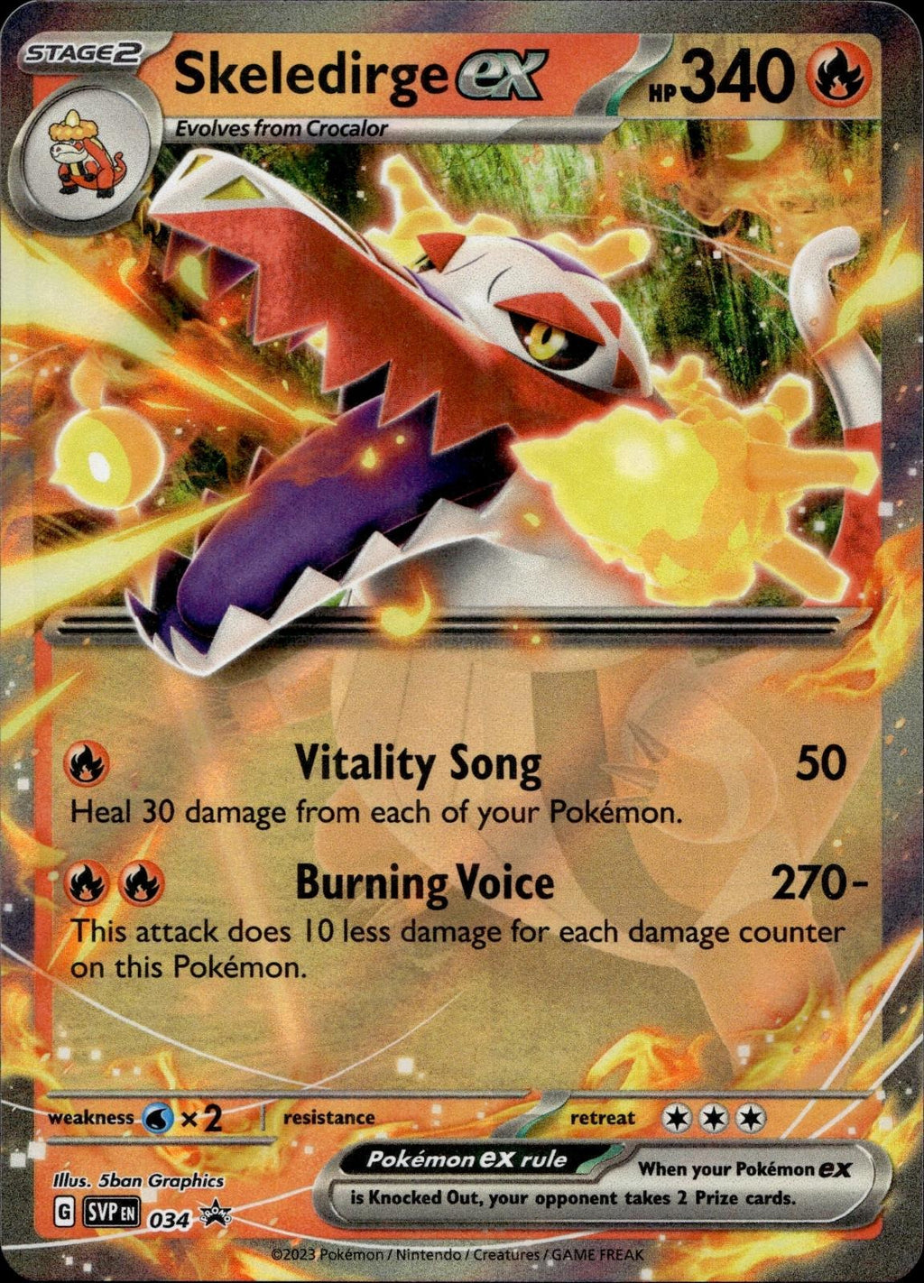 Skeledirge ex 034 NM/M Promo Scarlet & Violet Promo Pokemon Holo