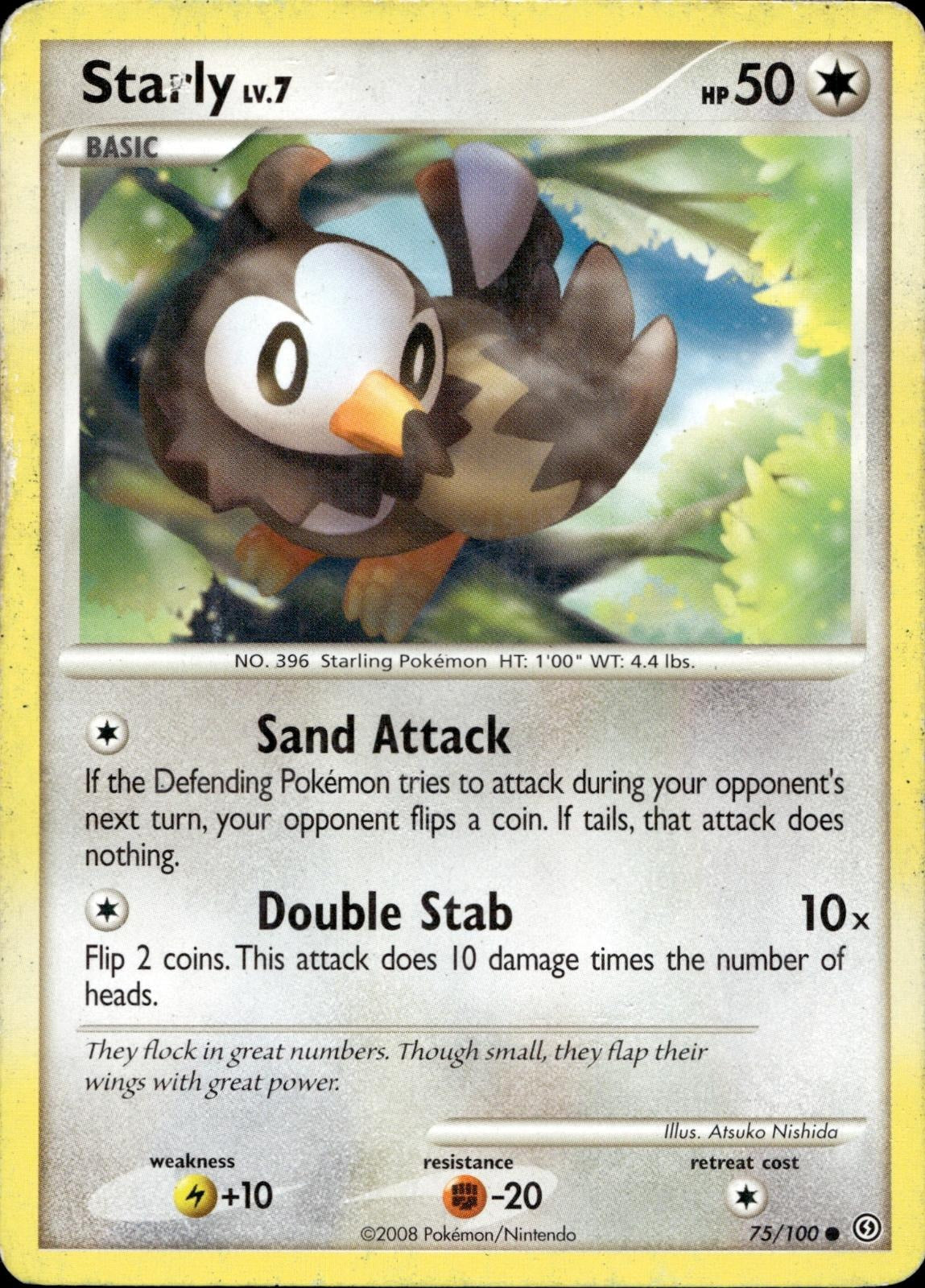Starly 75/100 HP Common Stormfront Pokemon