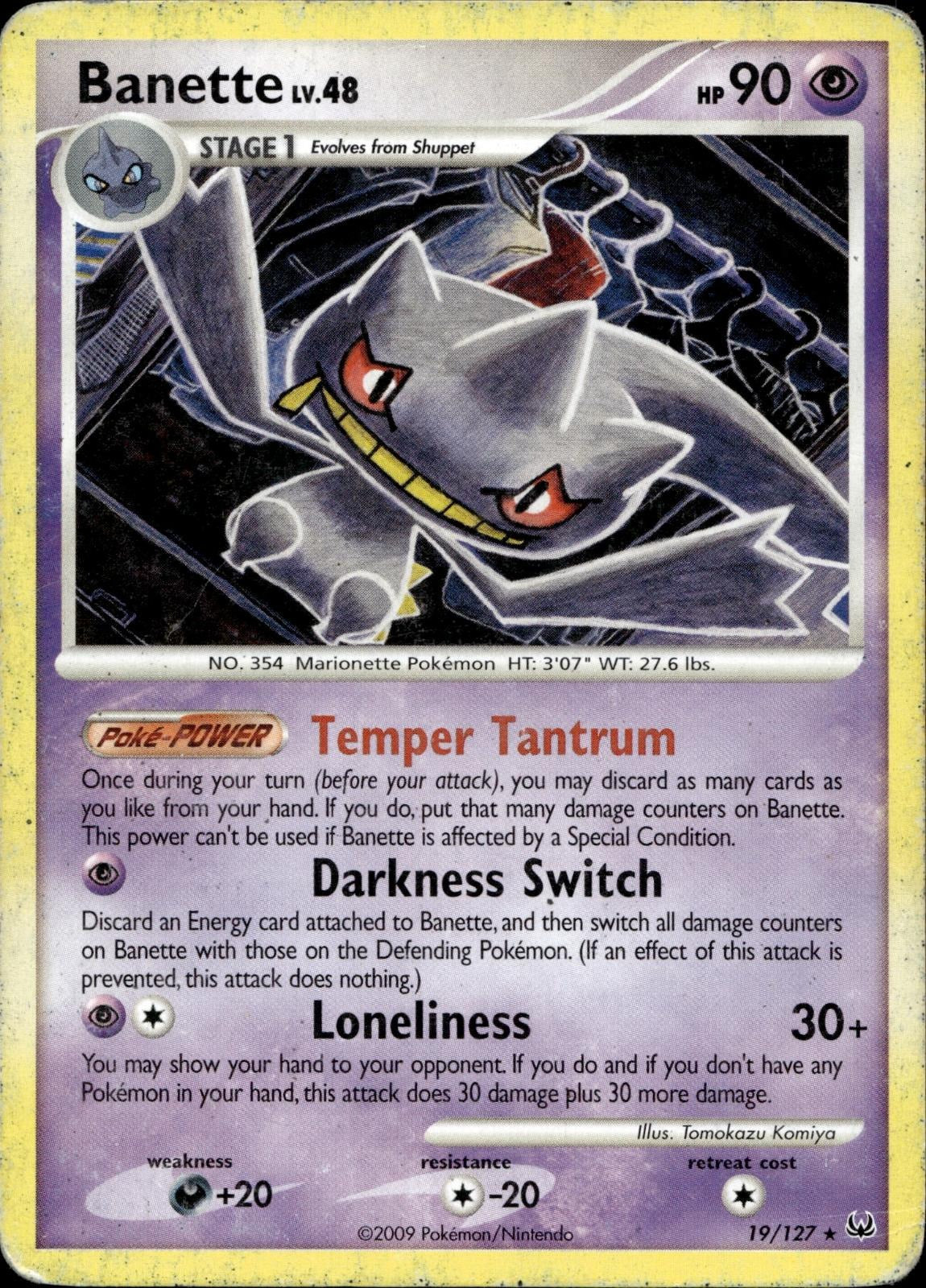 Banette 19/127 HP Rare Platinum Pokemon