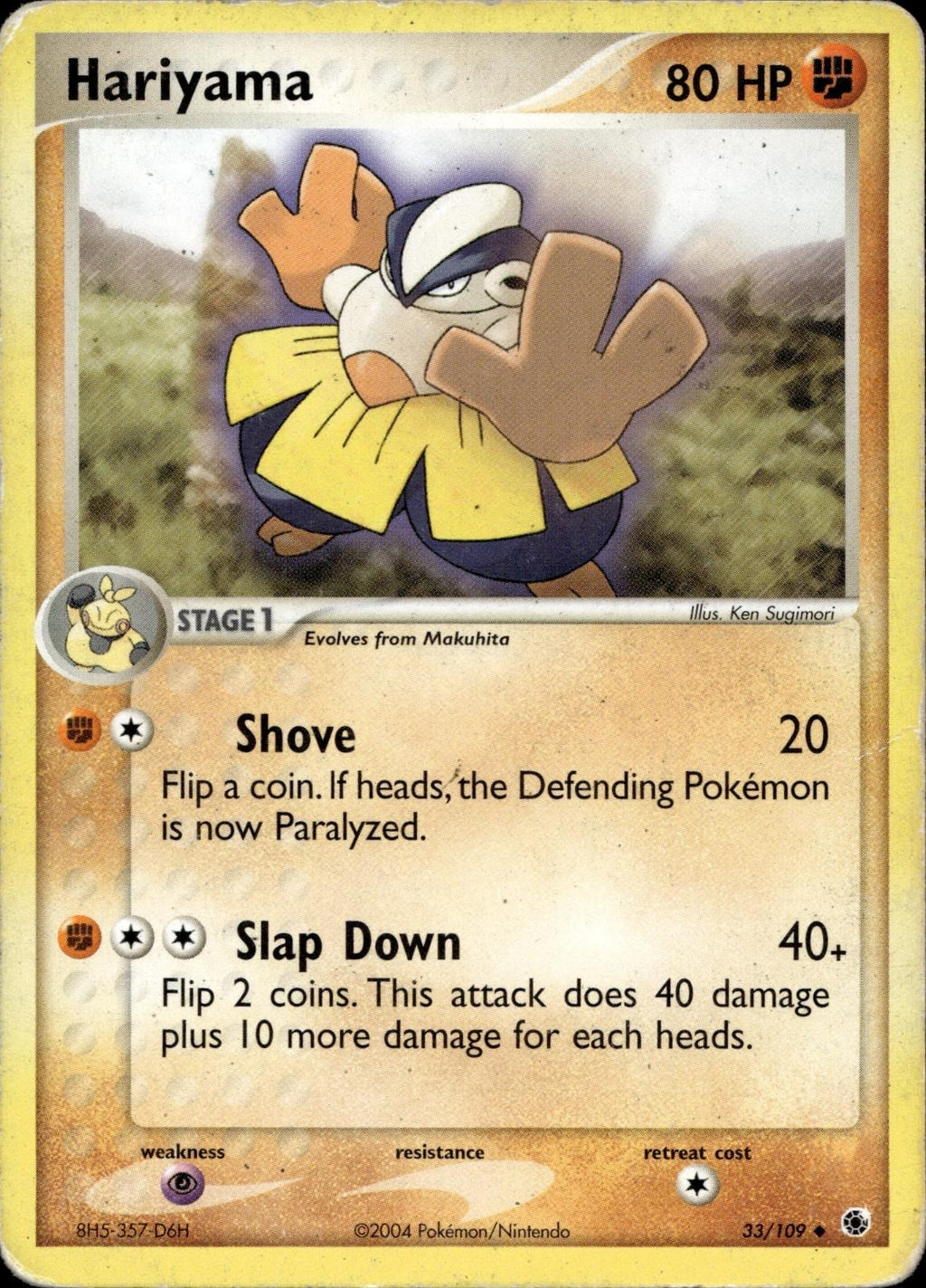 Hariyama 33/109 MP Uncommon Ruby & Sapphire Pokemon