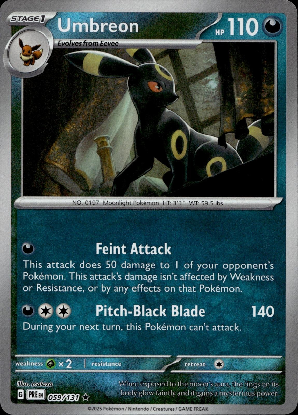 Umbreon (Poke Ball Pattern) 059/131 NM/M Rare Prismatic Evolutions Pokemon Holo