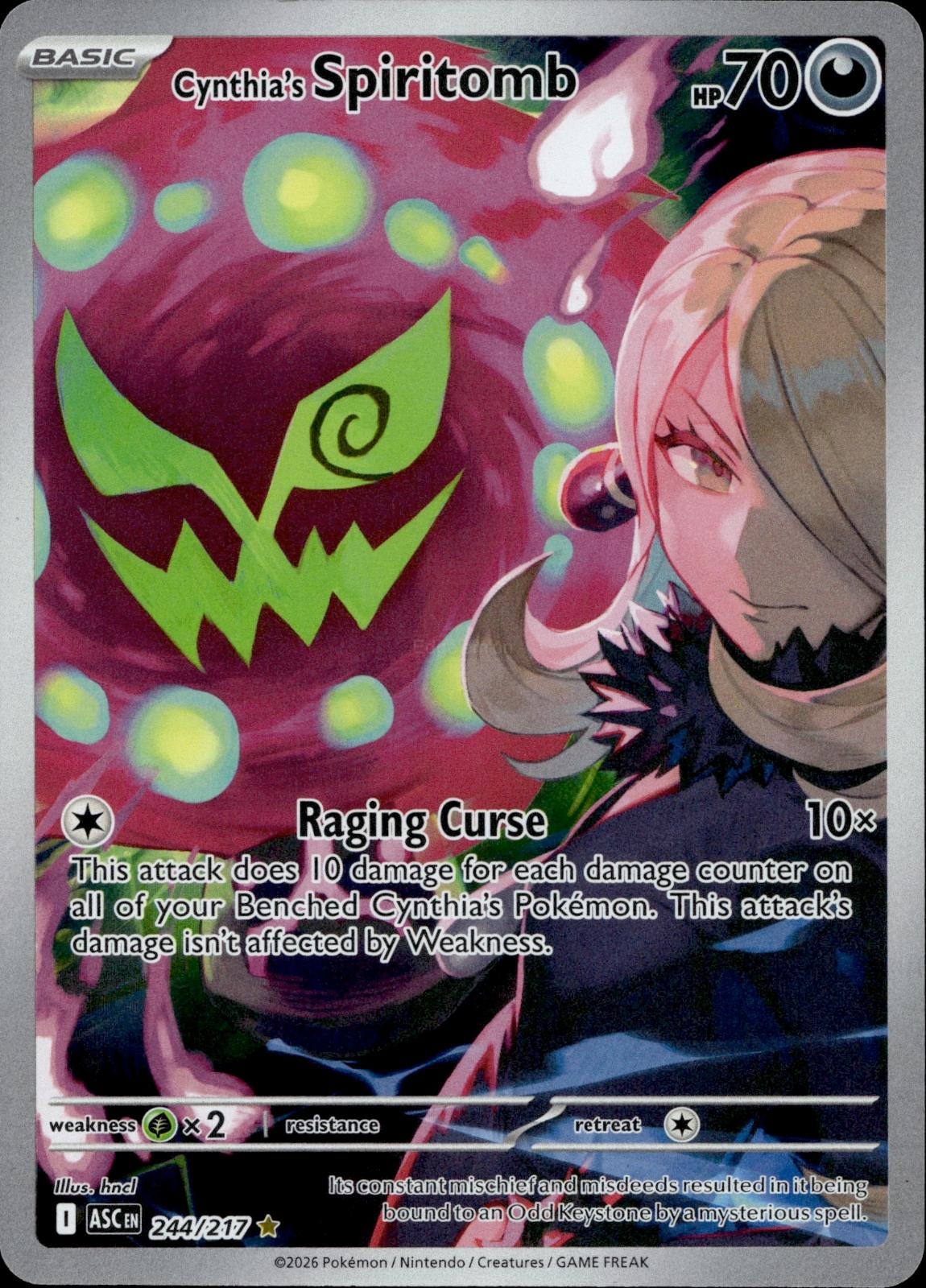 Cynthia's Spiritomb 244/217 NM/M Illustration Rare Ascended Heroes Pokemon Holo
