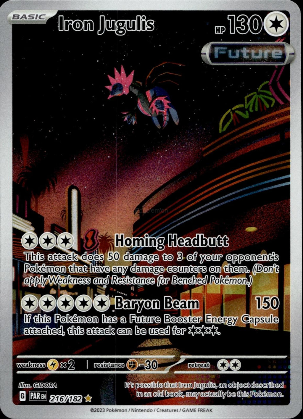 Iron Jugulis 216/182 NM/M Illustration Rare Paradox Rift Pokemon Holo