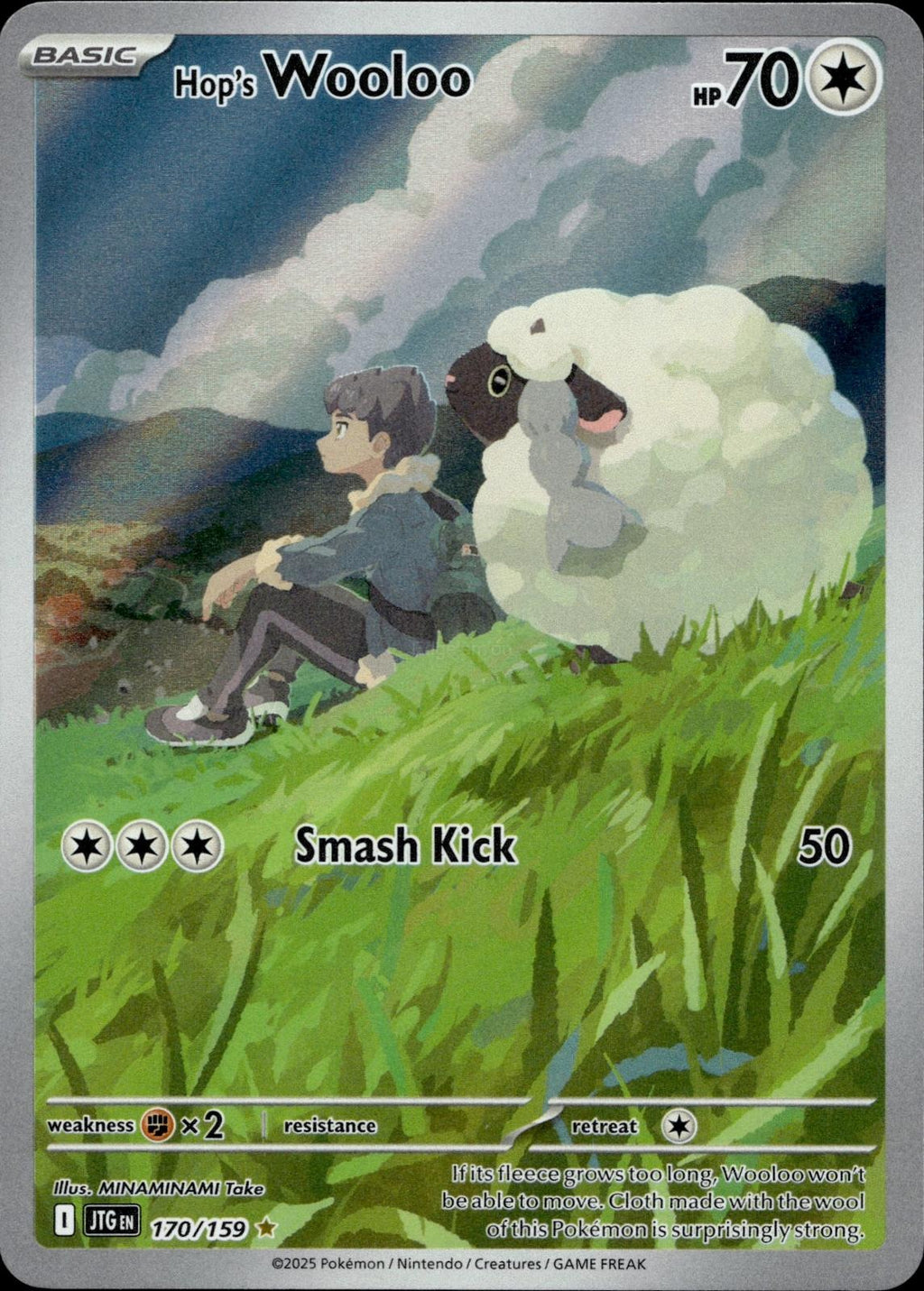 Hop's Wooloo 170/159 NM/M Illustration Rare Journey Together Pokemon Holo