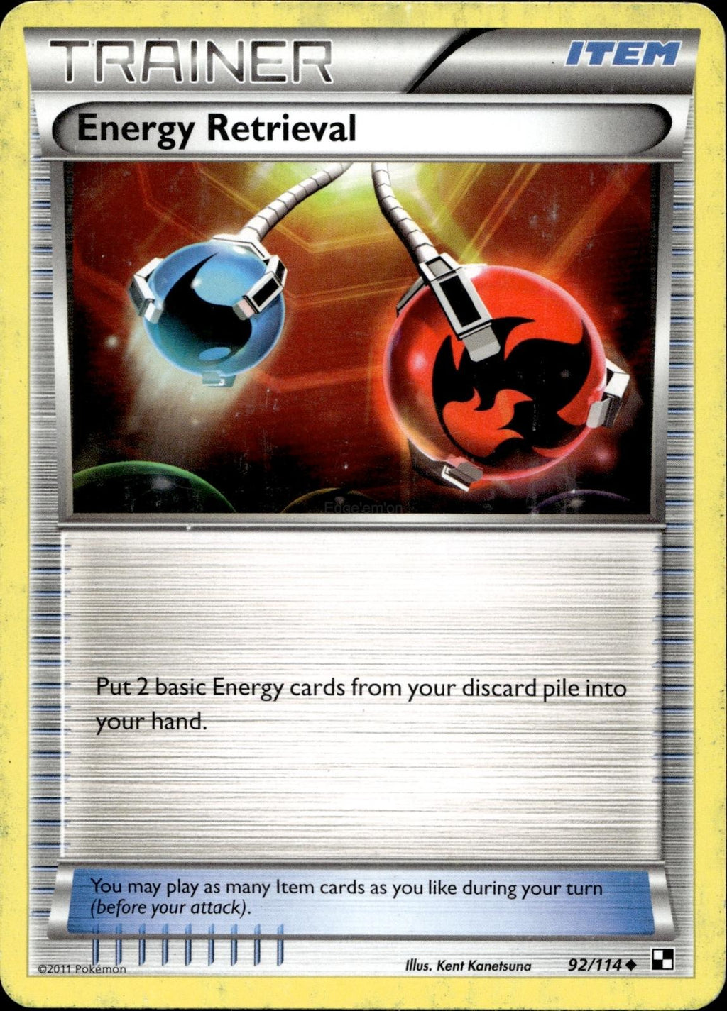 Energy Retrieval 92/114 HP Uncommon Black & White Pokemon