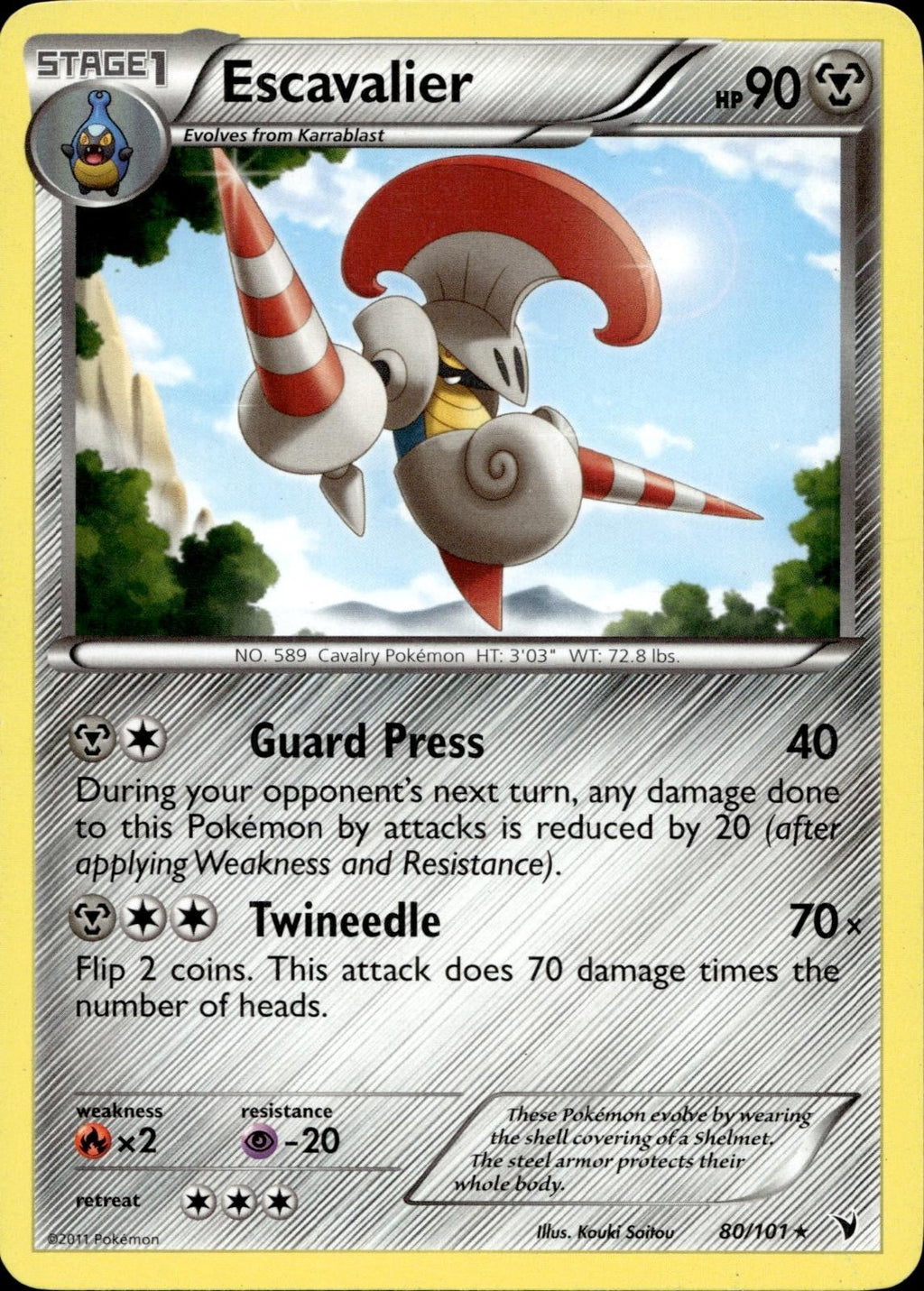 Escavalier 80/101 HP Rare Noble Victories Pokemon